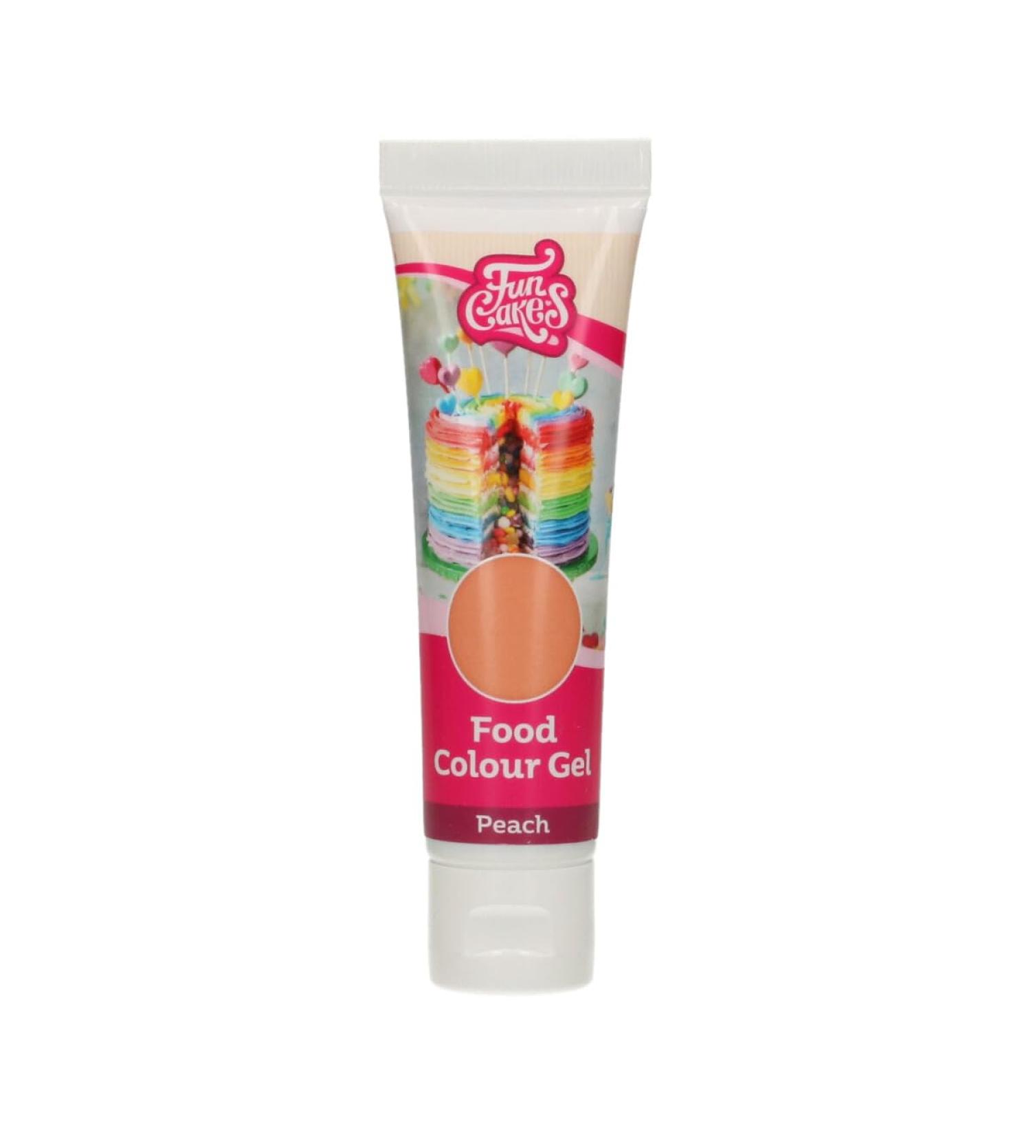 Funcakes Food Color Gel Peach - Highly Concentrated Halal Food Coloring for Dough Cream Fondant & Marzipan - 30g - Buy Online on GoSupps.com