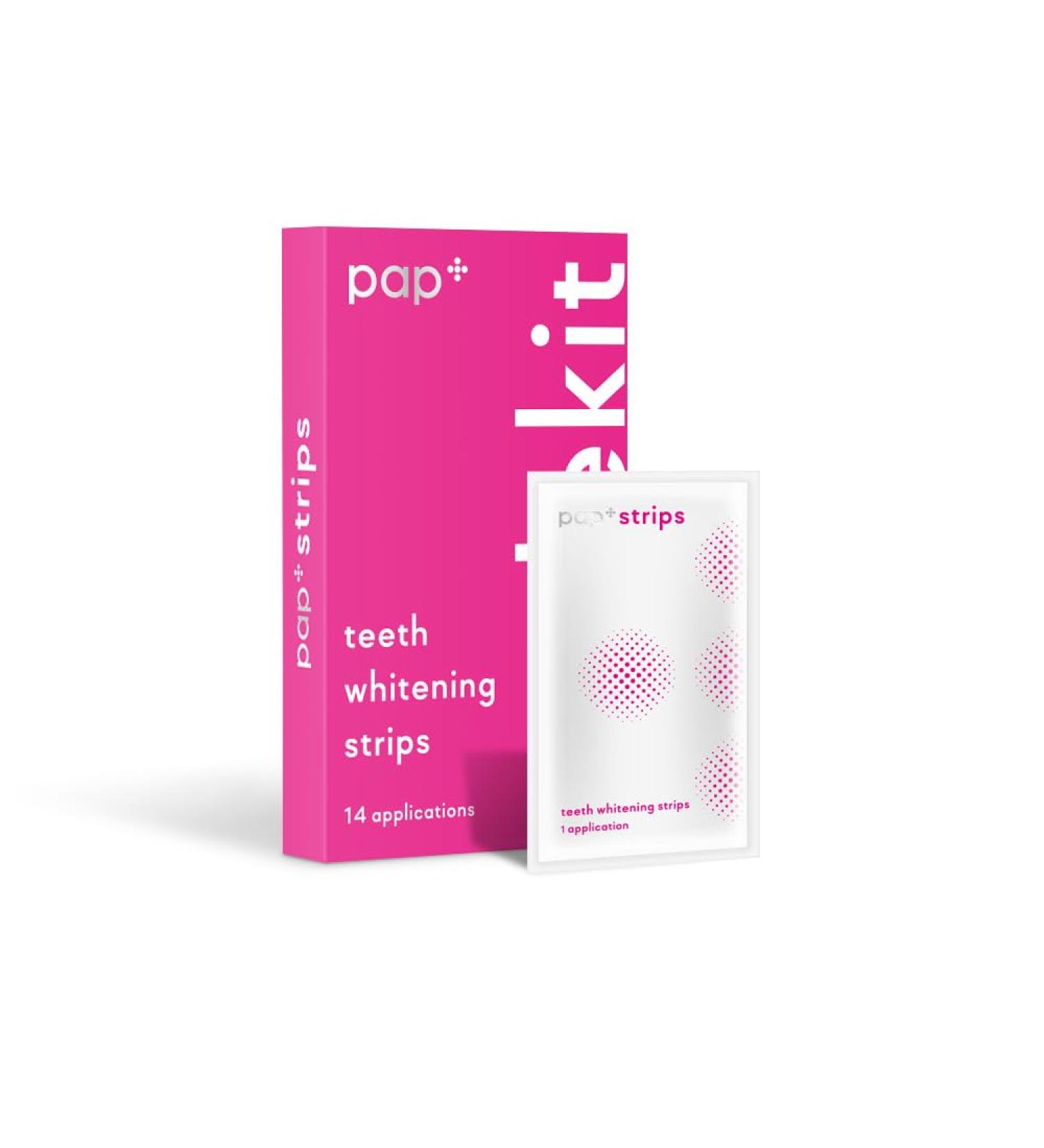 Professional Teeth Whitening Strips Non-Sensitive Formula 28 Pieces 14 Pairs Portable Travel Pack for Surface Stain Removal - Buy Online on GoSupps.com