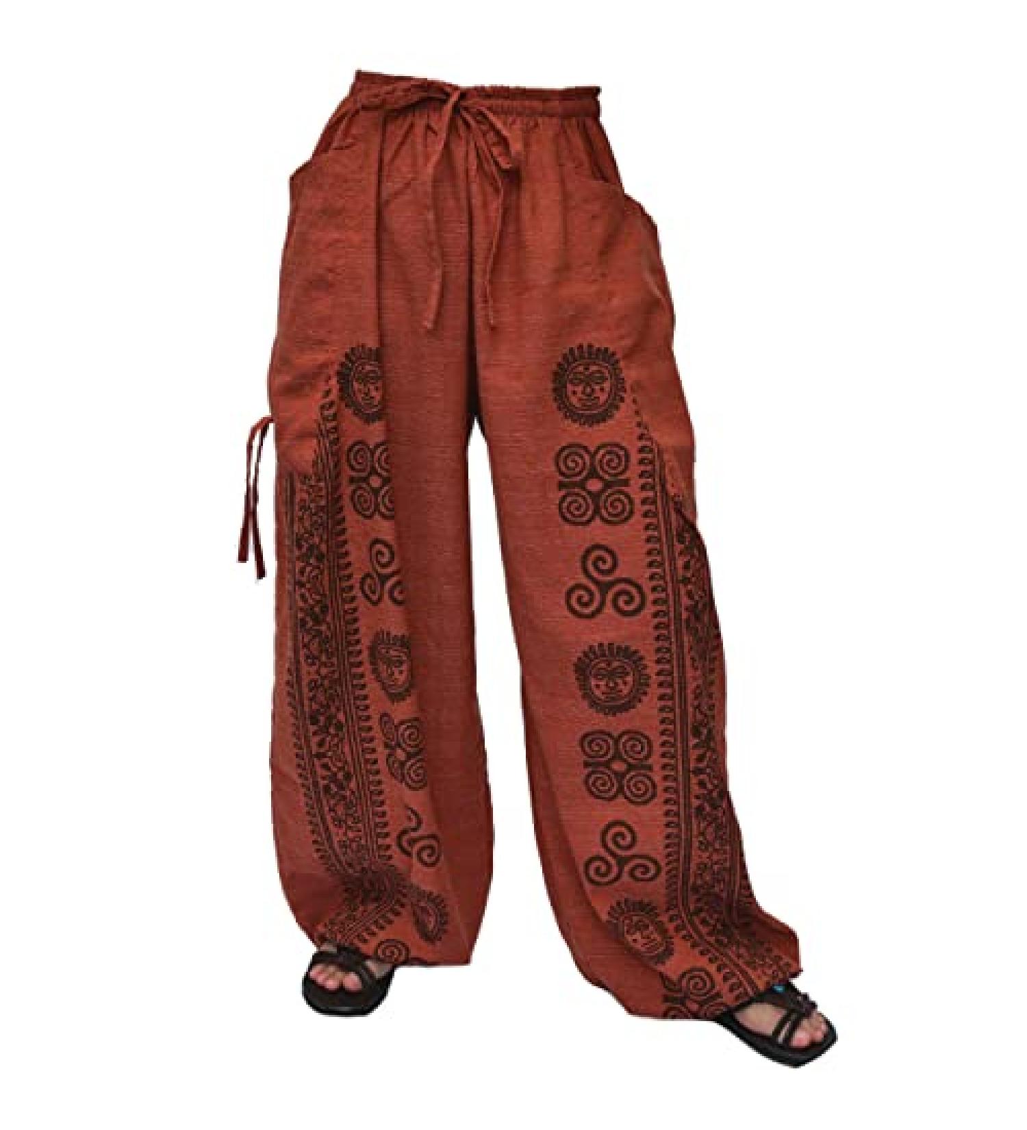 Siamrose Red Yoga Harem Pants with 2 Pockets - Unisex Lounge Pants, Adjustable Length - Buy Online on GoSupps.com