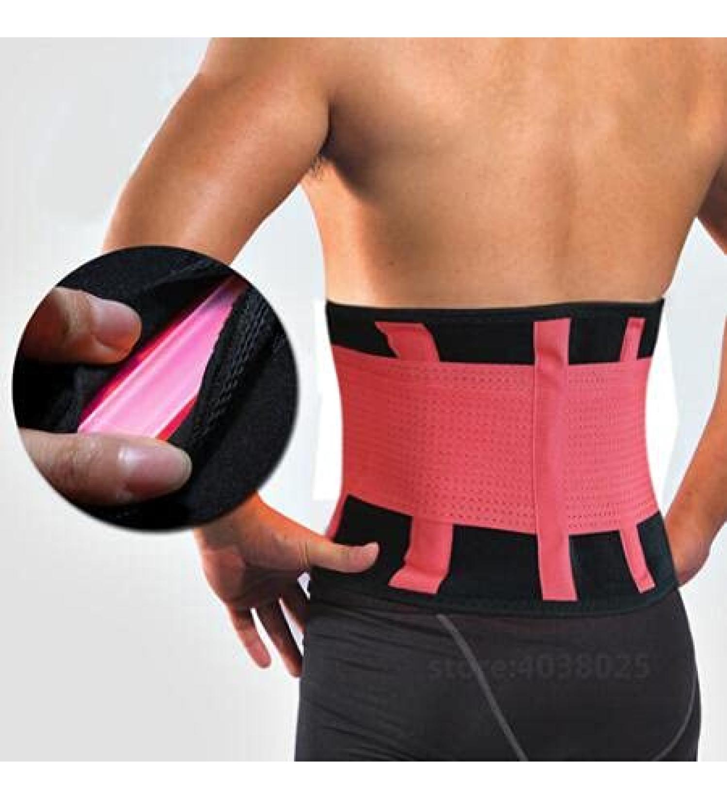 XXL Pink Back Brace Waist Belt for Men & Women - Breathable Lumbar Support Corset - Orthopedic Back Brace - Buy Online on GoSupps.com