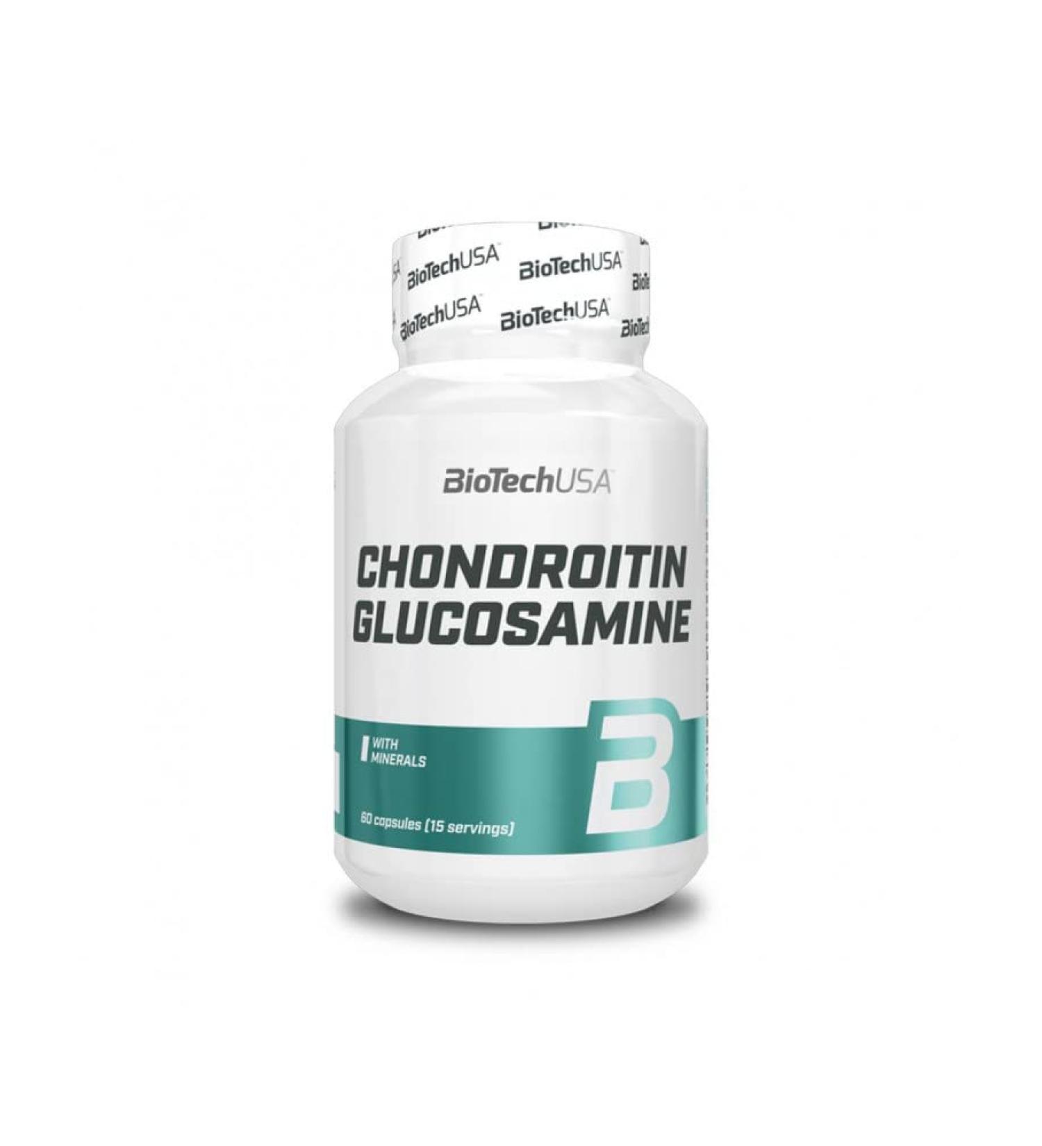BioTechUSA Chondroitin Glucosamine Combination of Chondroitin and Glucosamine with Calcium and Magnesium 60 Capsules - Buy Online on GoSupps.com