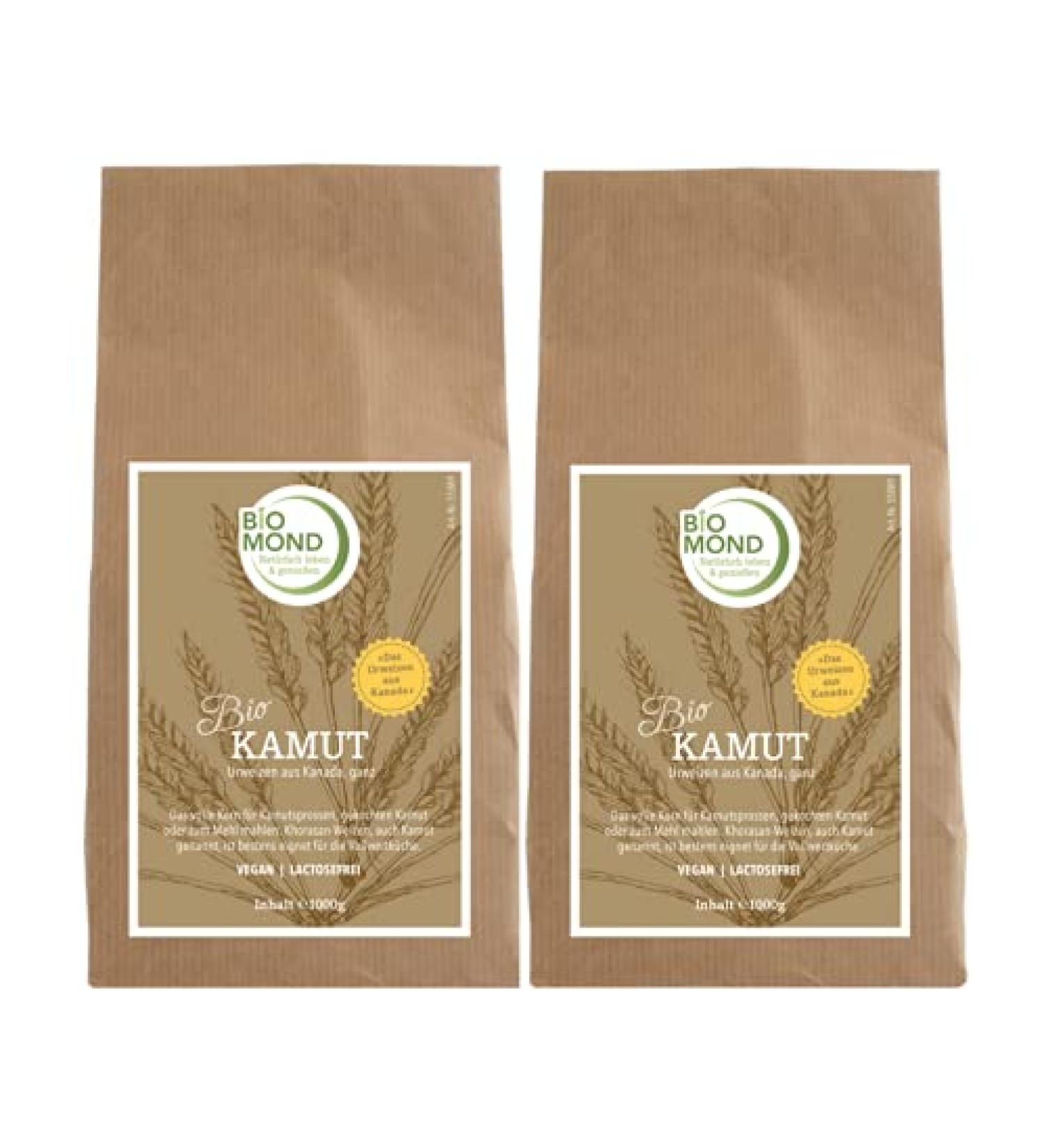 Buy Organic Kamut Ancient Wheat Grains - BIOMOND 2 x 1 000g Value Pack - Premium Khorasan Wheat from Canada for Healthy Eating - Buy Online on GoSupps.com