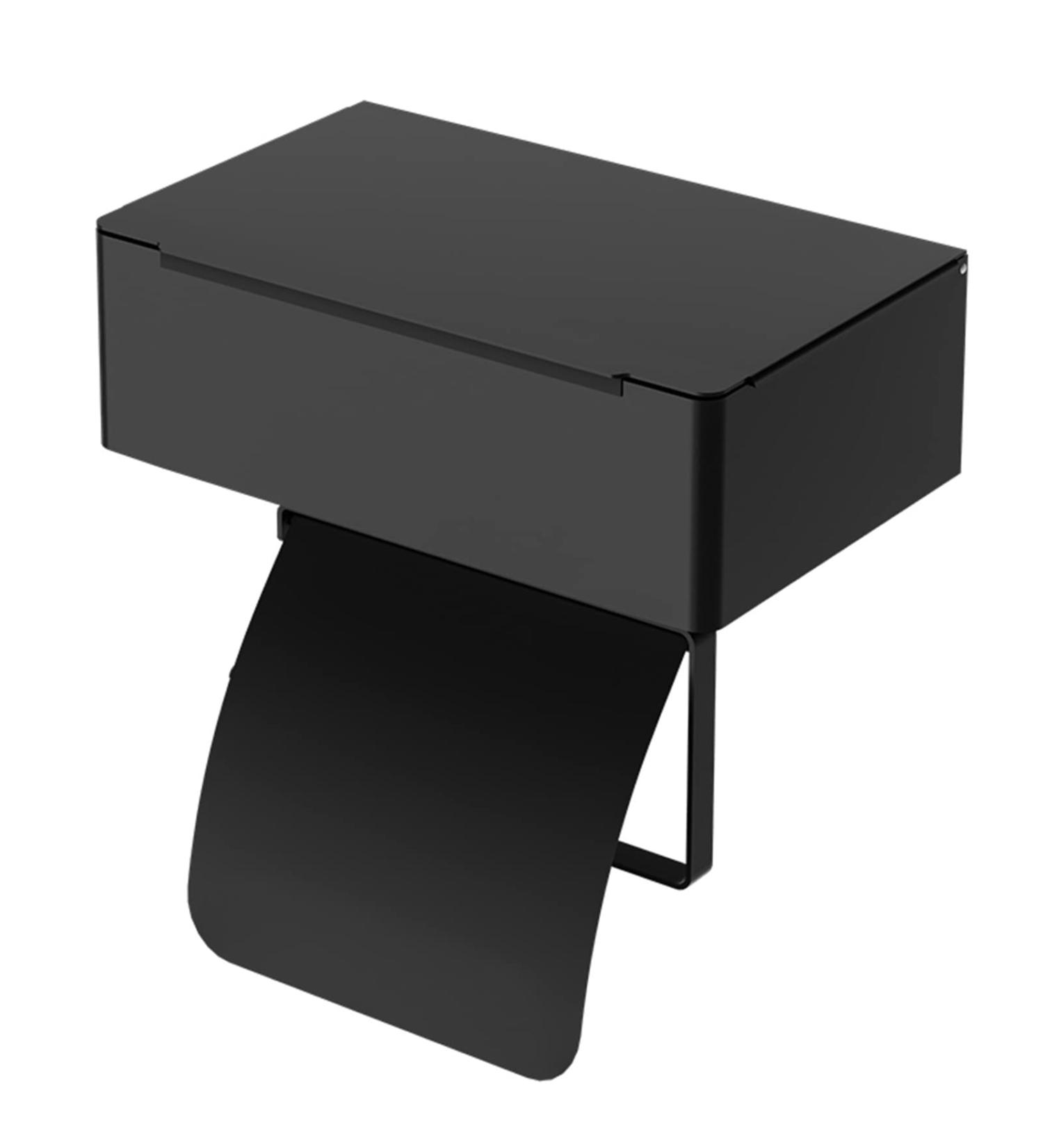 2 Toilet Paper and Wipes Holder | Stainless Steel Polished Modern Roll Tissue Holder | Flushable Wet Wipe Dispenser for Washroom Kitchen Riastvy 2 Pcs Black - Buy Online on GoSupps.com