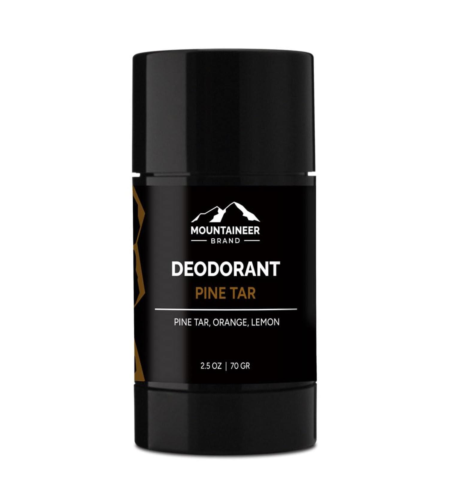 Natural Aluminum-Free Deodorant Stick by Mountaineer Brand | Stay Fresh With Nontoxic Ingredients | 2.5 oz (Pine Tar) - Buy Online on GoSupps.com