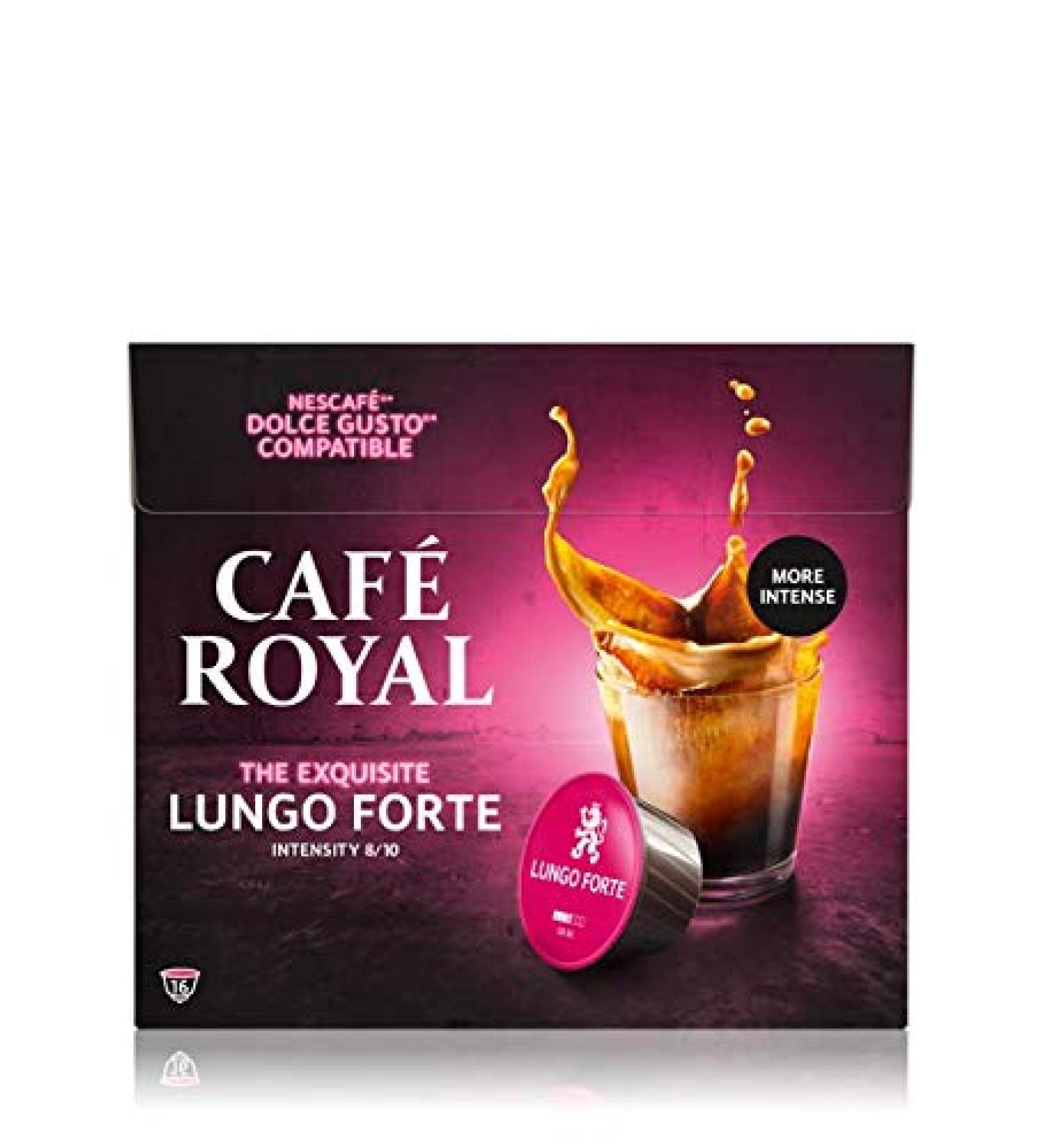 Caf Royal Lungo Forte 16 Pods Compatible with NESCAFE Dolce Gusto System Intensity 8/10 - Buy Online on GoSupps.com