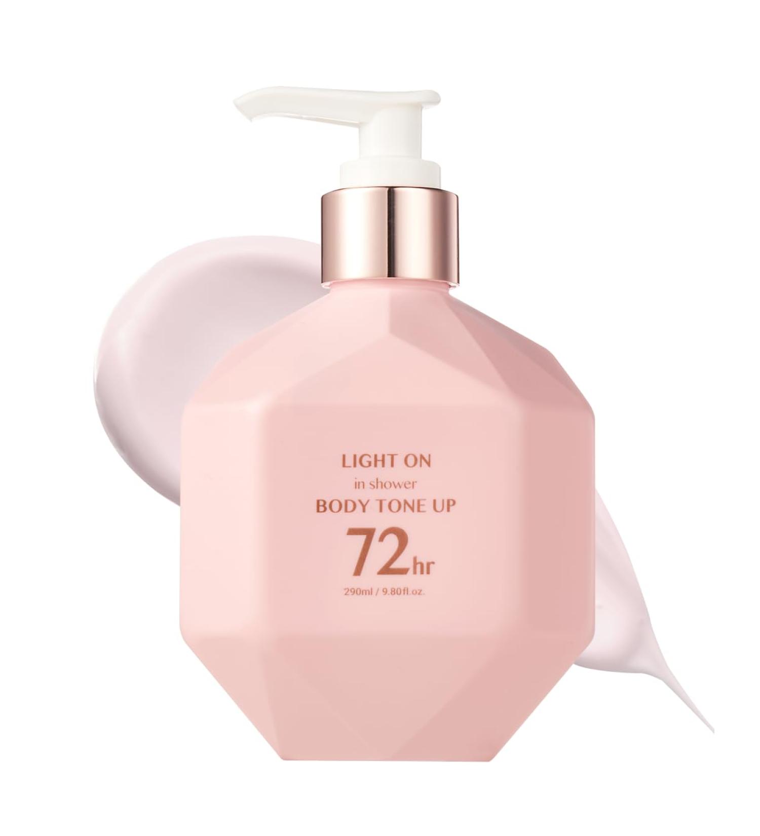 BOM Light On In-Shower Body Tone-Up Lotion 9.80 fl.oz Natural tone Lightweight & Non-Greasy Rinse-Off Shower Moisturizer with Peach Milk Protein Rose & Yogurt Hypoallergenic Korean Skincare - Buy Online on GoSupps.com