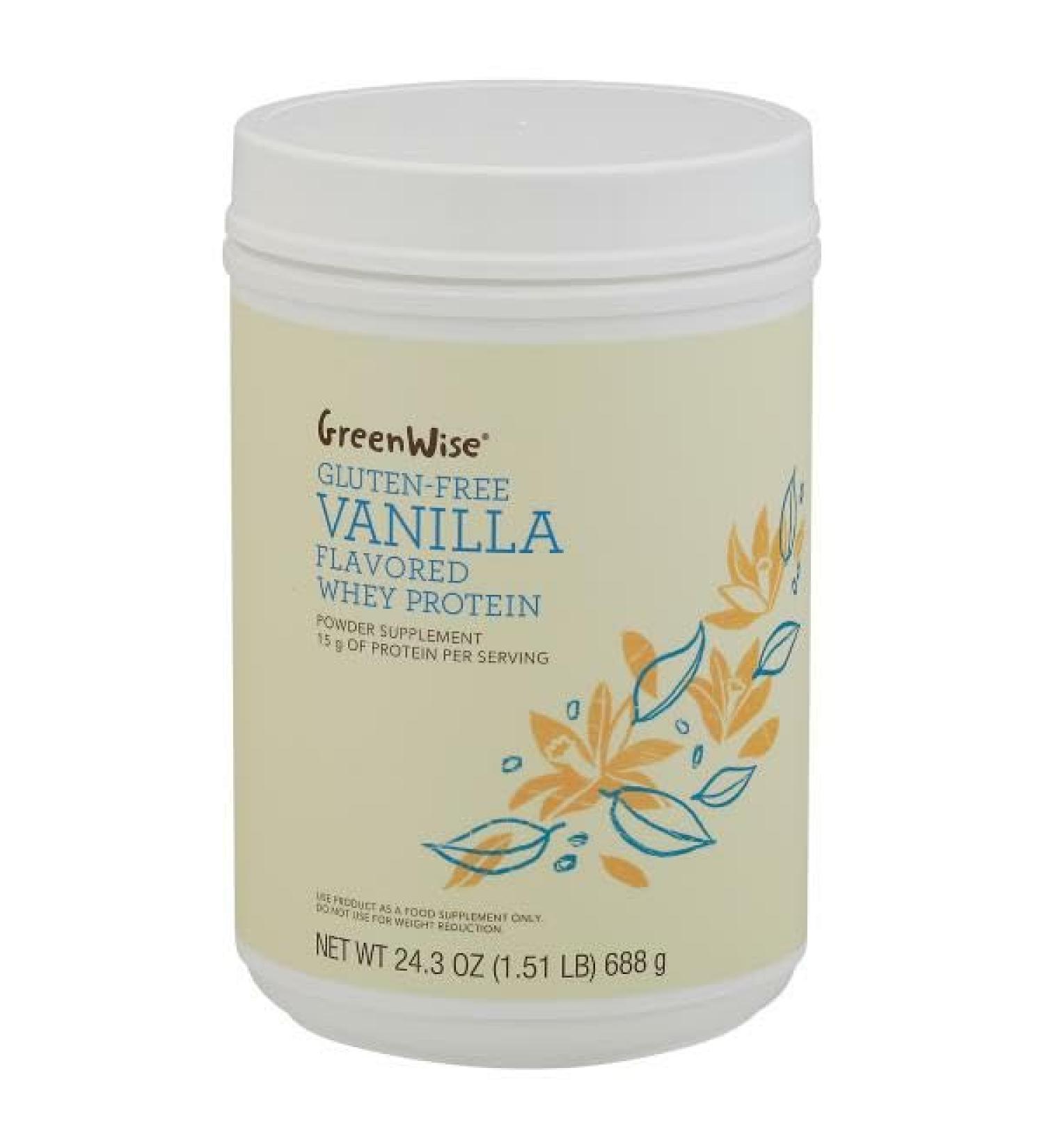 Green-Wise Gluten Free Vanilla Flavor Whey Protein - 22 oz