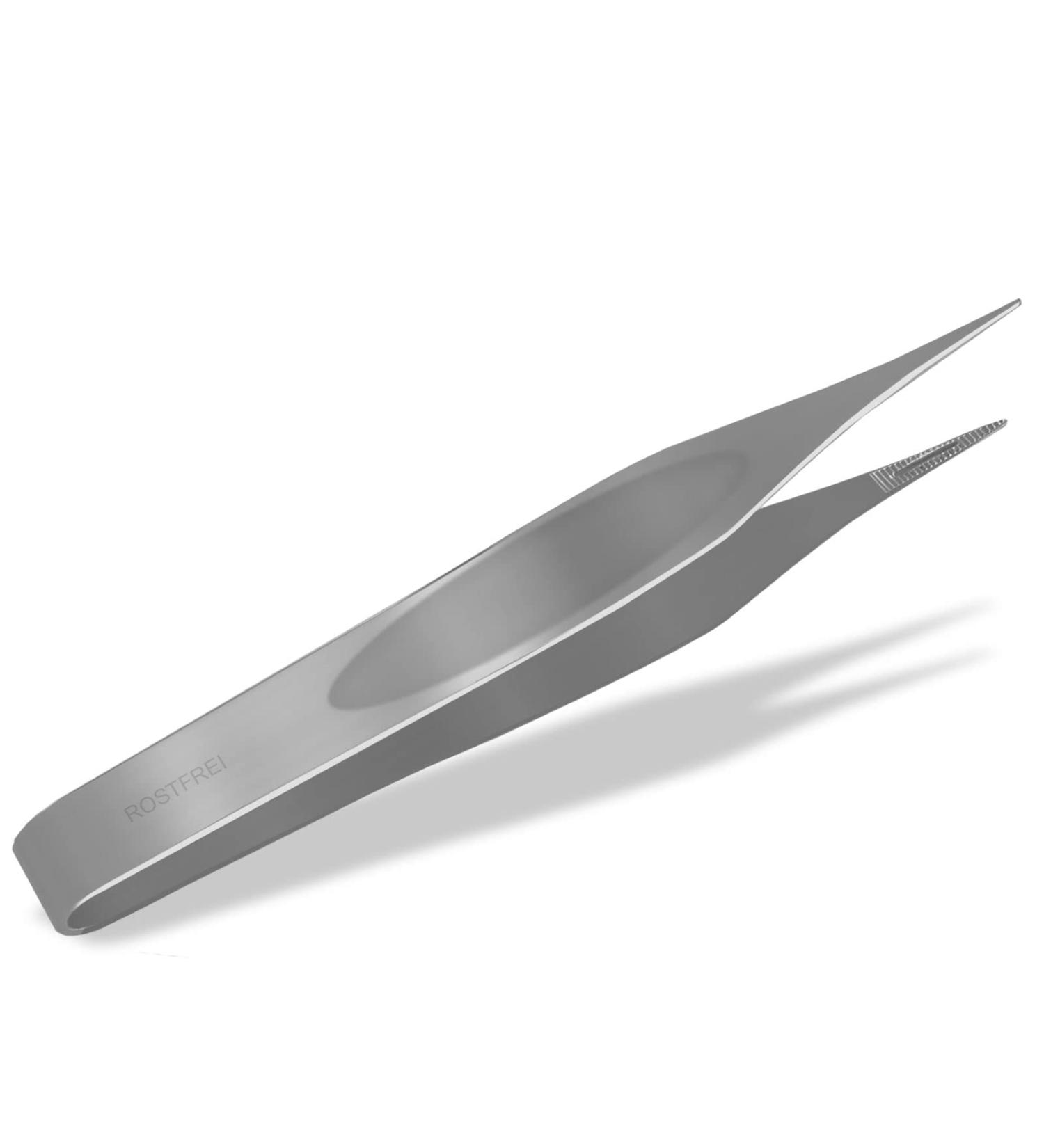Buy Stainless Steel Splinter Tweezers with Notch - 9 cm | International Shipping Available - Buy Online on GoSupps.com