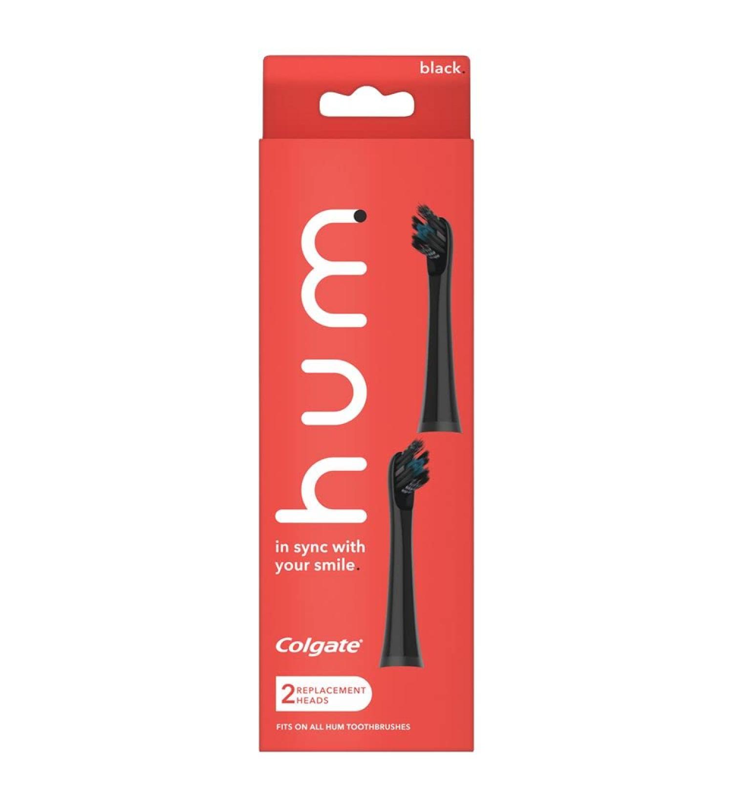 Hum by Colgate Replacement Toothbrush Heads - Black, 2 Count | Optimal Oral Care - Buy Online on GoSupps.com