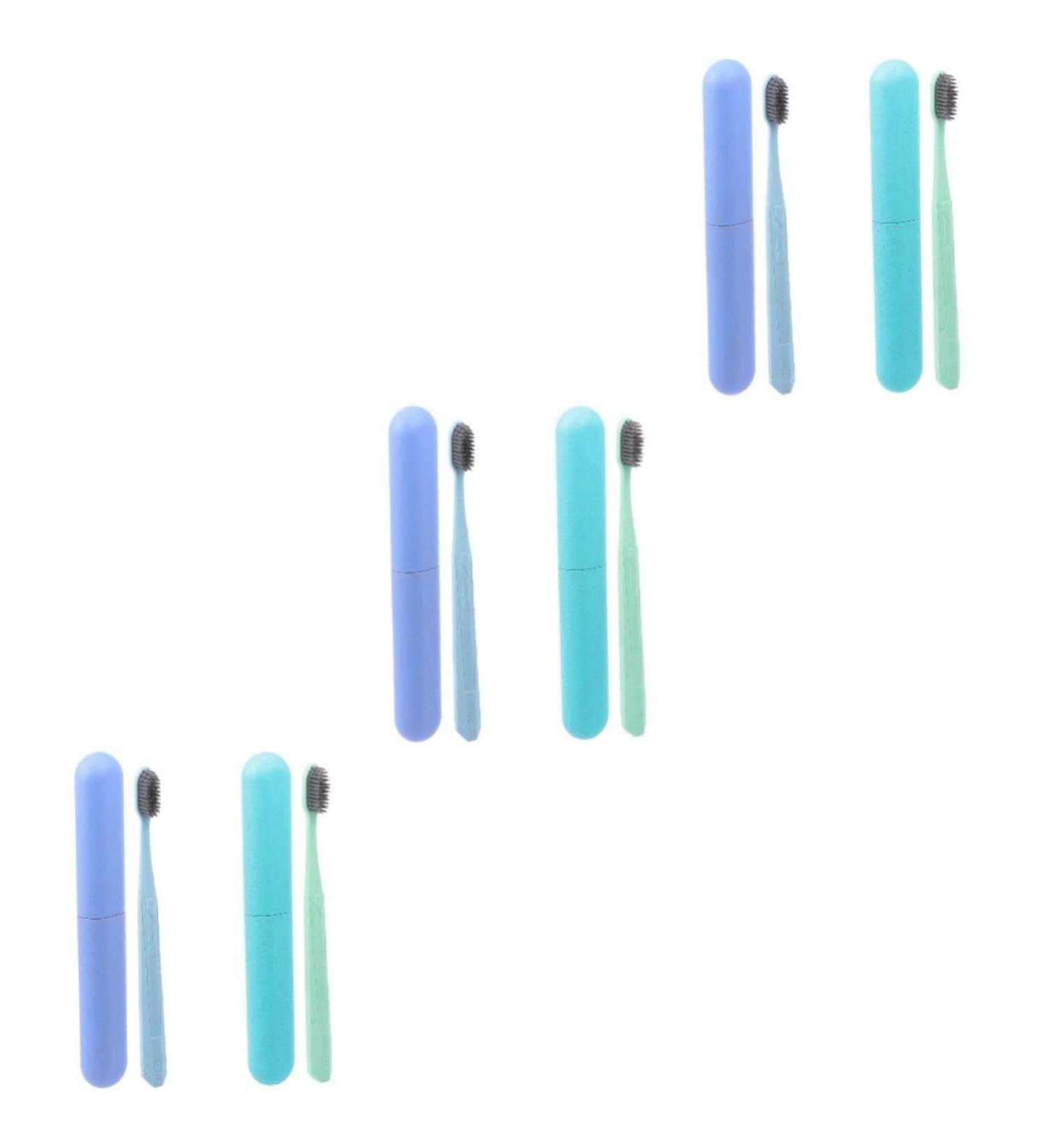 Ultechnovo Soft Manual Toothbrush Set - 6 PC Portable Adult Toothbrushes with Eco-Friendly Case - Perfect Gift for Raw Food Lovers - Buy Online on GoSupps.com