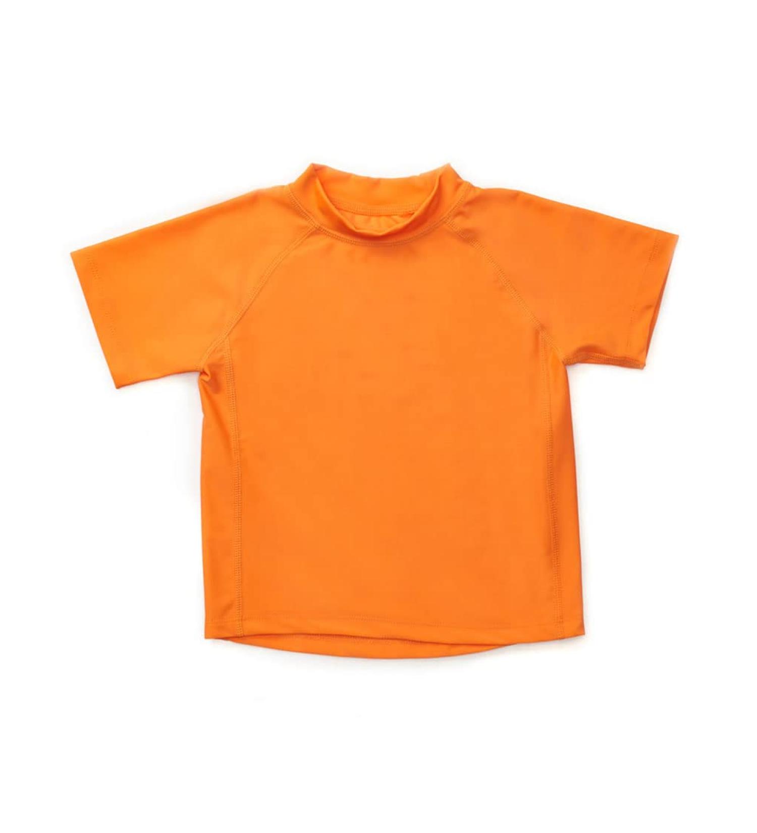 Leveret Short Sleeve Baby Boys Girls Rash Guard Sun Protected UPF + 50 Kids & Toddler Swim Shirt (12 Months-5 Toddler) 4 Years Orange