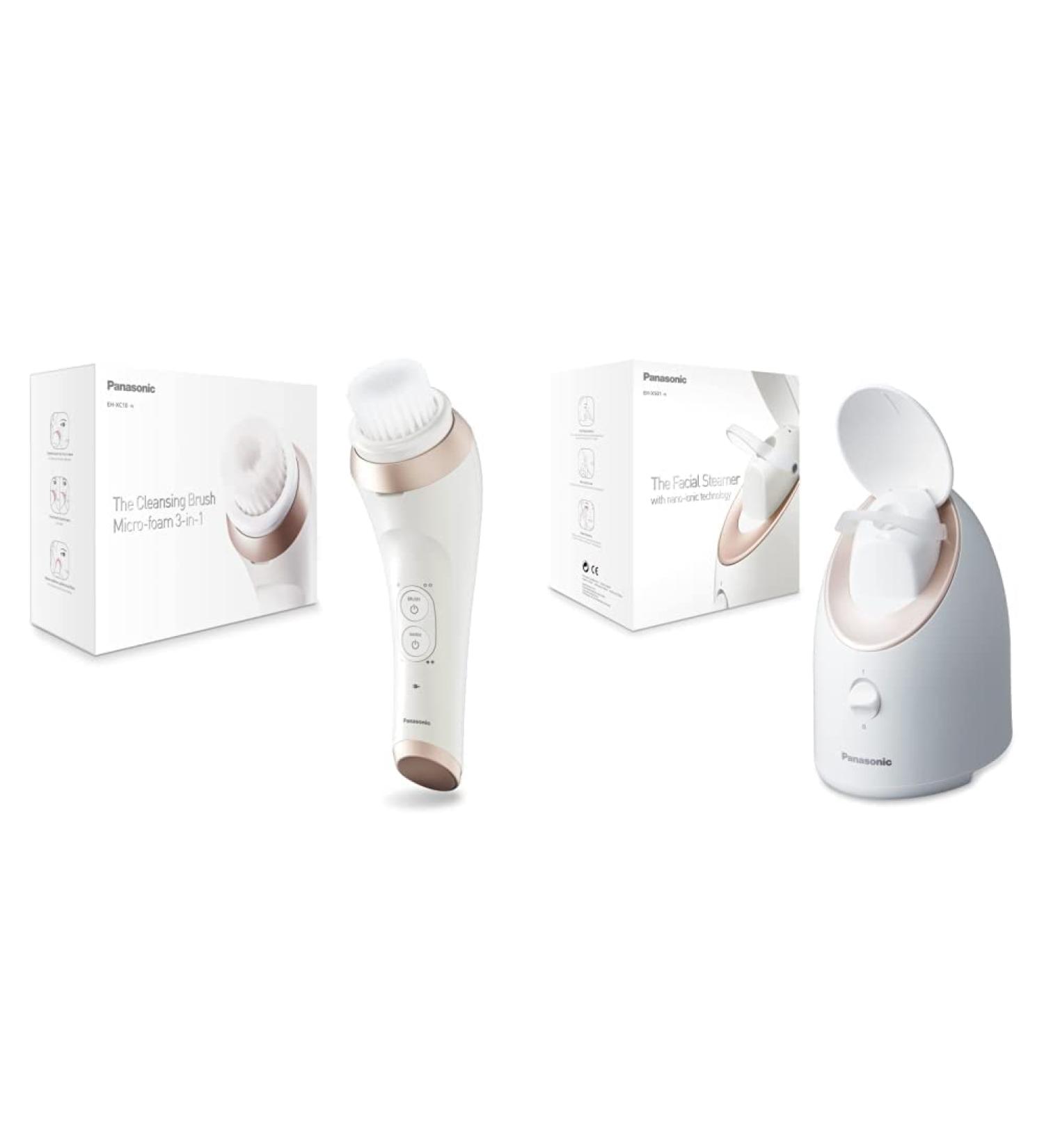 Panasonic Prestige 3-in-1 Face Brush EH-X10 & Ion-Steamer EH-XS01 - Japanese Rituals Face Sauna Bundle | Enhance Your Skincare Routine - Buy Online on GoSupps.com