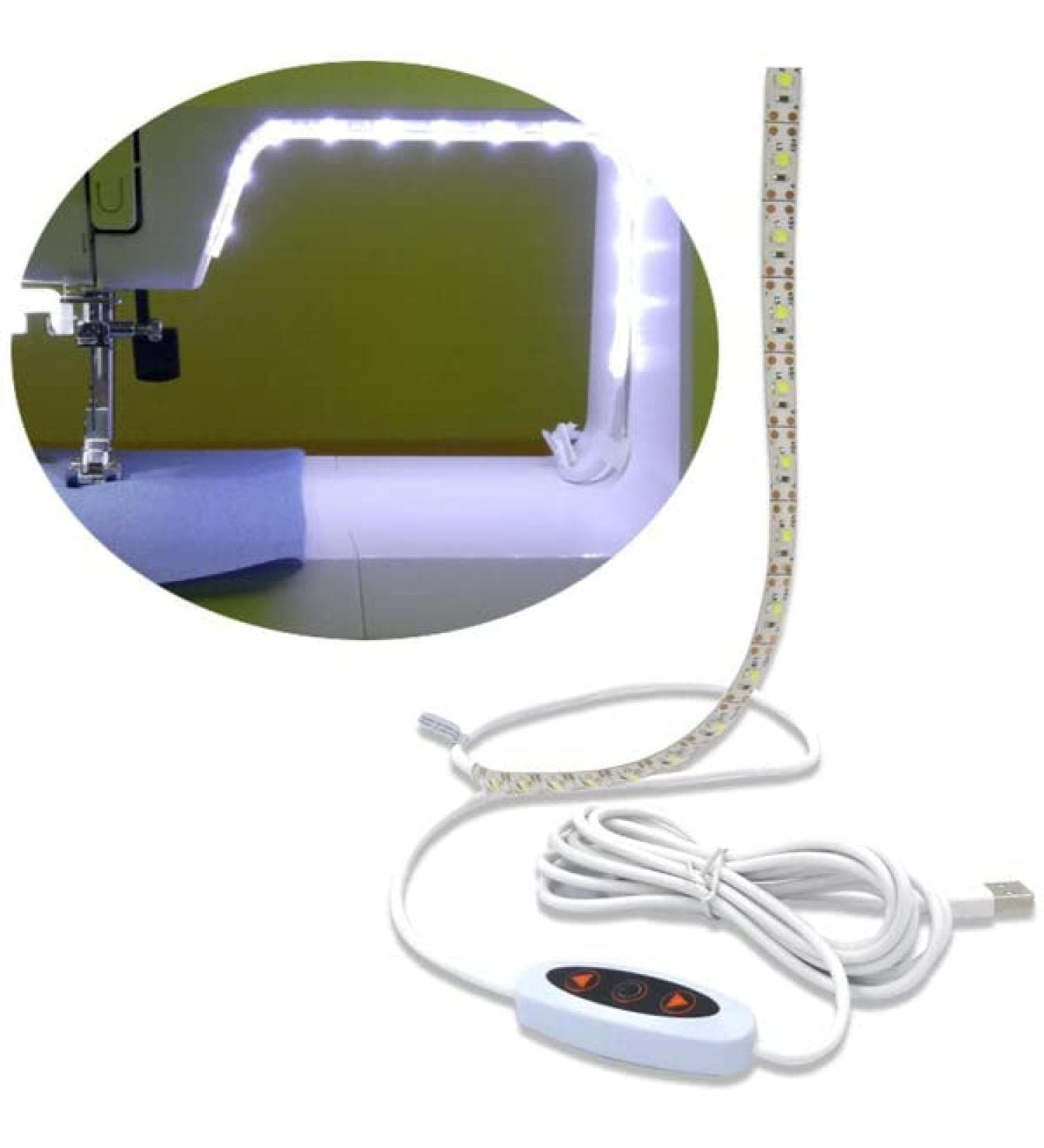 Madam Sew 12 Sewing Machine USB LED Light Strip - Clean White Lights for Brother, Janome, Babylock, Pfaff - Dimmable Strip Light with 98 Power Cord - Buy Online on GoSupps.com