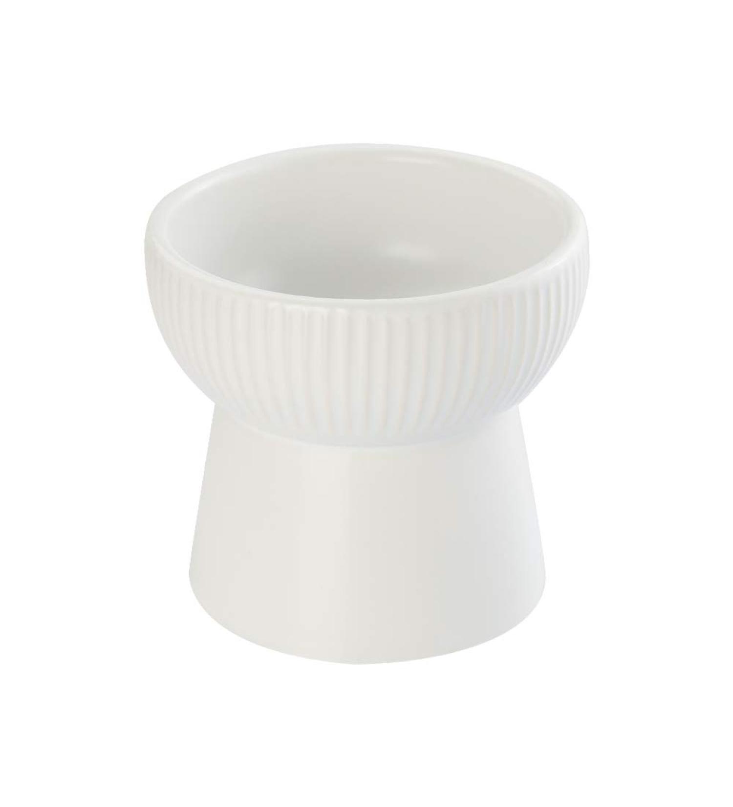Ceramic Raised Cat Bowls - Stress-Free Design, Backflow Prevention, Microwave & Dishwasher Safe - White, Lead & Cadmium Free - Buy Online on GoSupps.com