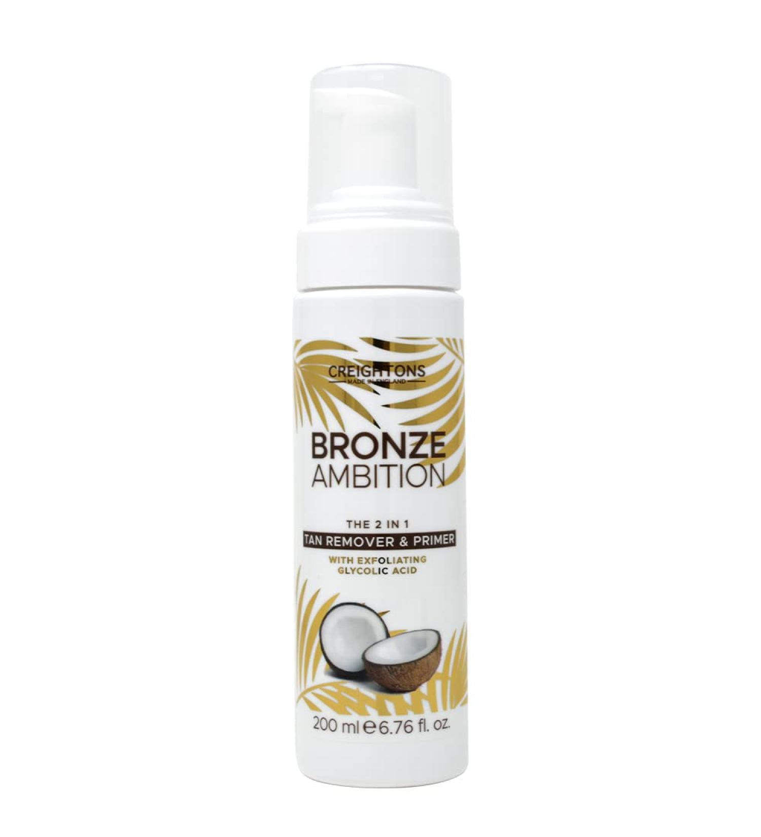 Creightons Bronze Ambition 2 in 1 Tan Remover & Primer (200ml) - Dual action mousse that helps prepare skin for tanning and removes unwanted tan. 2-in-1 Tan Remover & Primer(200ml) - Buy Online on GoSupps.com