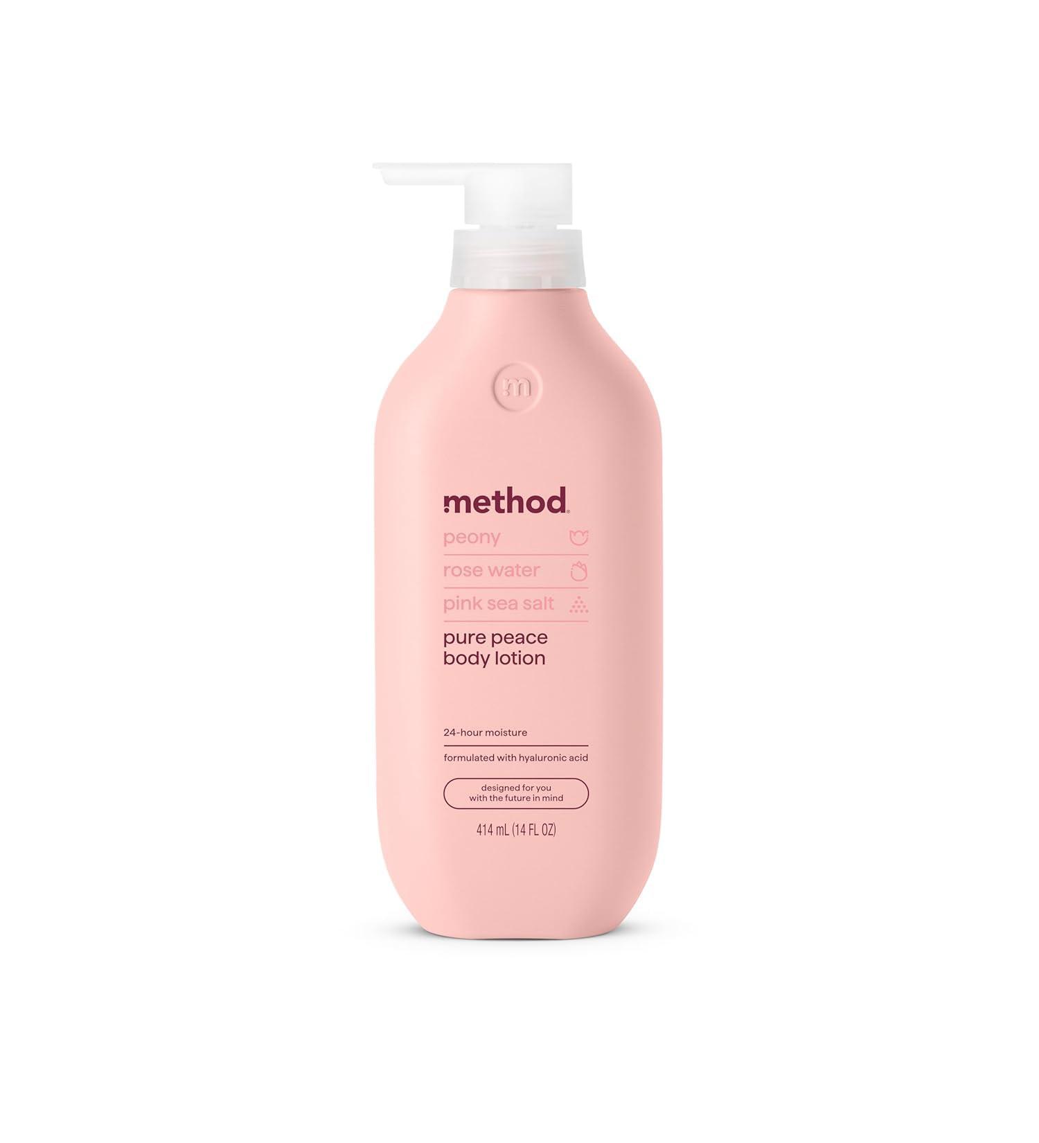 Method Body Lotion Pure Peace Rose Water Peonies + Pink Sea Salt notes 24 Hours of Moisture 14 oz Pure Peace 14 Fl Oz (Pack of 1) - Buy Online on GoSupps.com