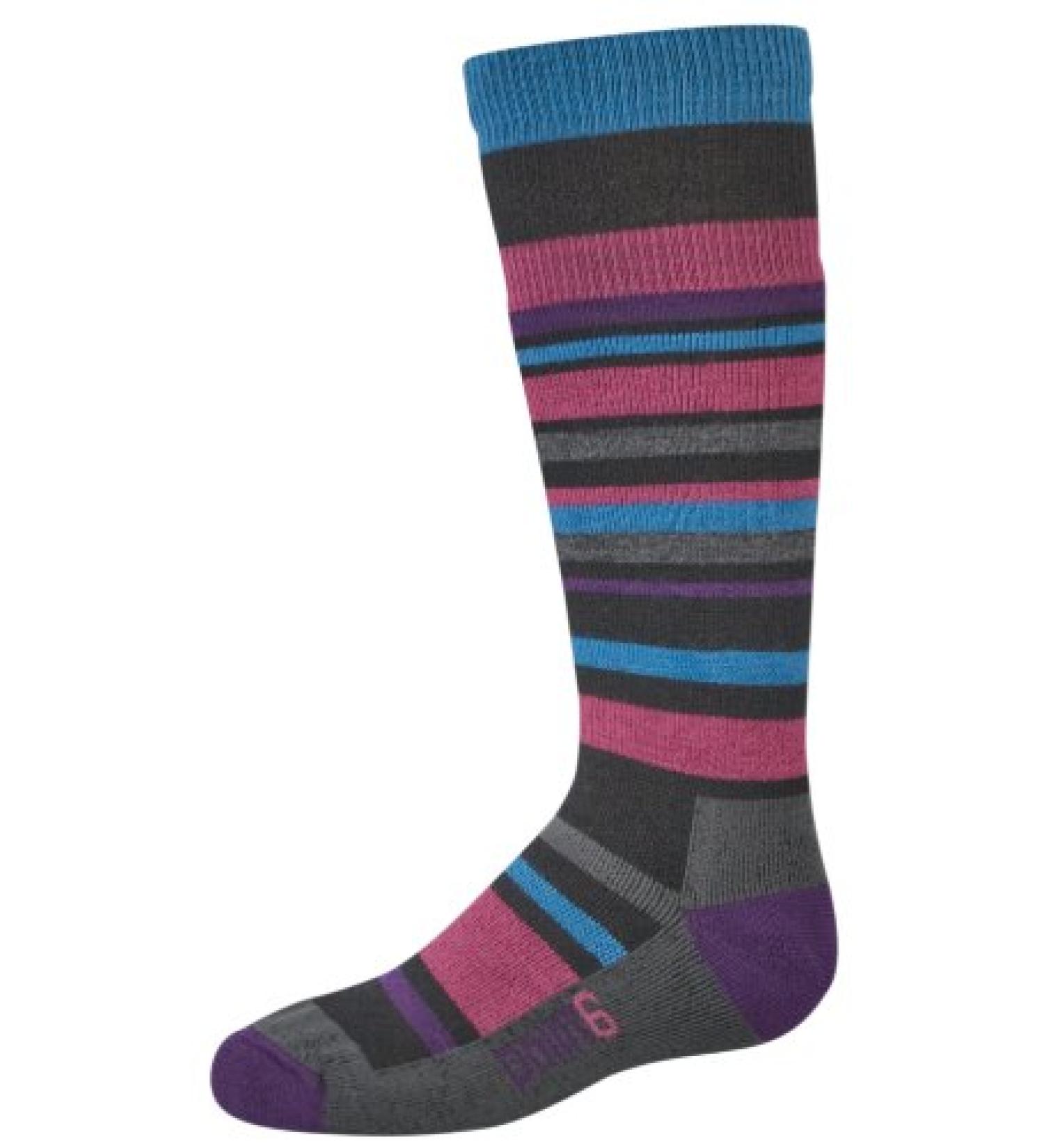 point6 Girl's Rumble Medium Over The Calf Socks Medium Black