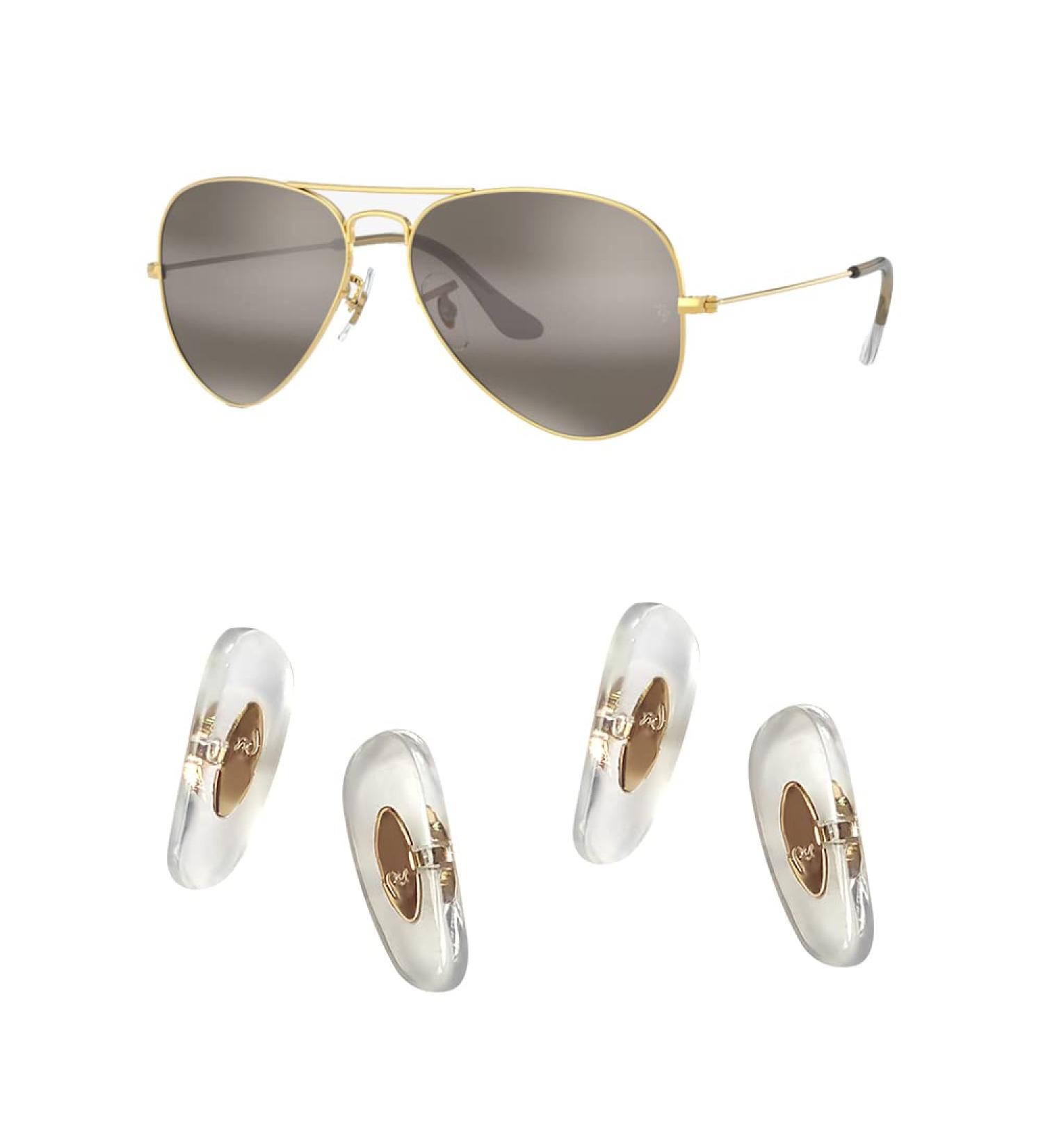 HICYCLE2 Ray-Ban Replacement Nose Pads for Aviator RB3025 RB3539 RB3026 RB3447 RB4263 RB3548 RB3716 - Sunglasses Repair Kit with Bonus Bag - 2 Pairs Gold - Buy Online on GoSupps.com