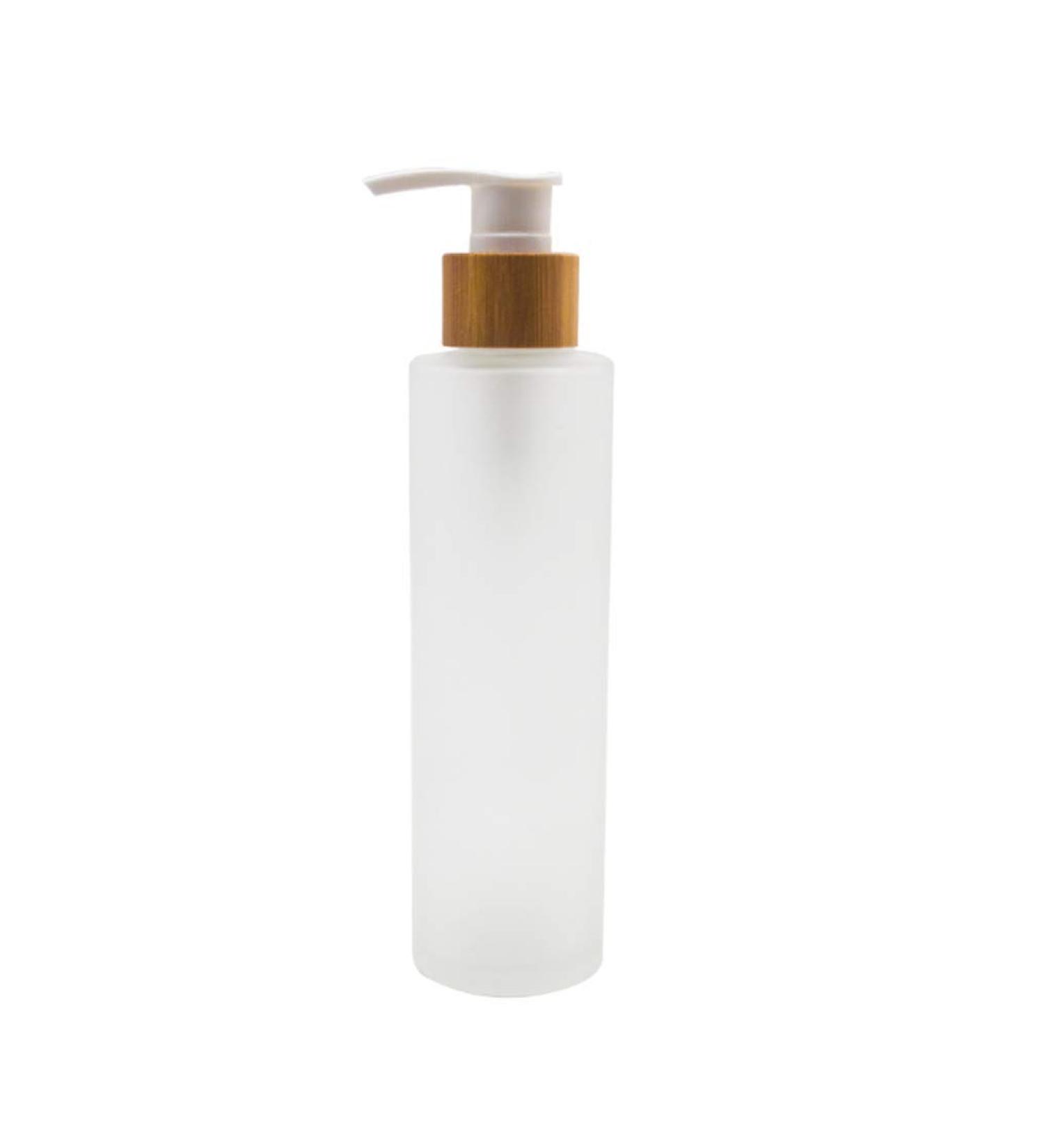 1PCS 150ml/5oz Frosted Glass Pump Bottles Empty Refillable Press Pump Bottle with Bamboo Pump Head Toiletries Storage Containers for Shampoo Essential Oils Shower Gel Hand Wash Lotion Dispenser - Buy Online on GoSupps.com