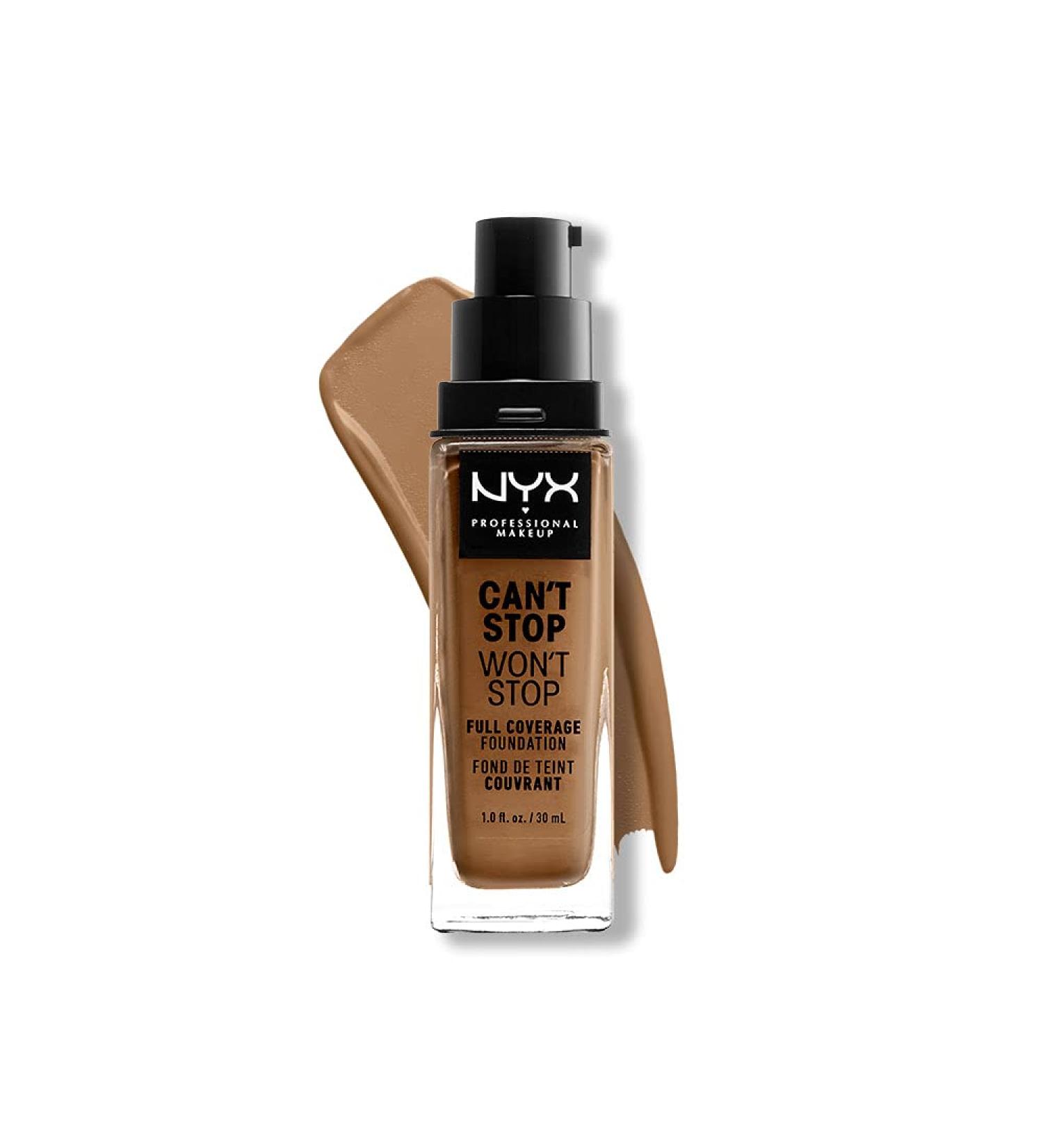 Nyx Can't Stop Won't Stop Full Coverage Foundation Nutmeg 16.5 - Long-Lasting Waterproof Matte Vegan Formula - Buy Online on GoSupps.com