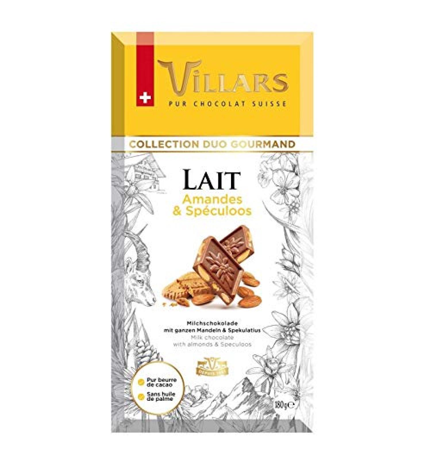 VILLARS - Milk Almond Speculoos Tablet 180G - Pack of 3 - Buy Online on GoSupps.com