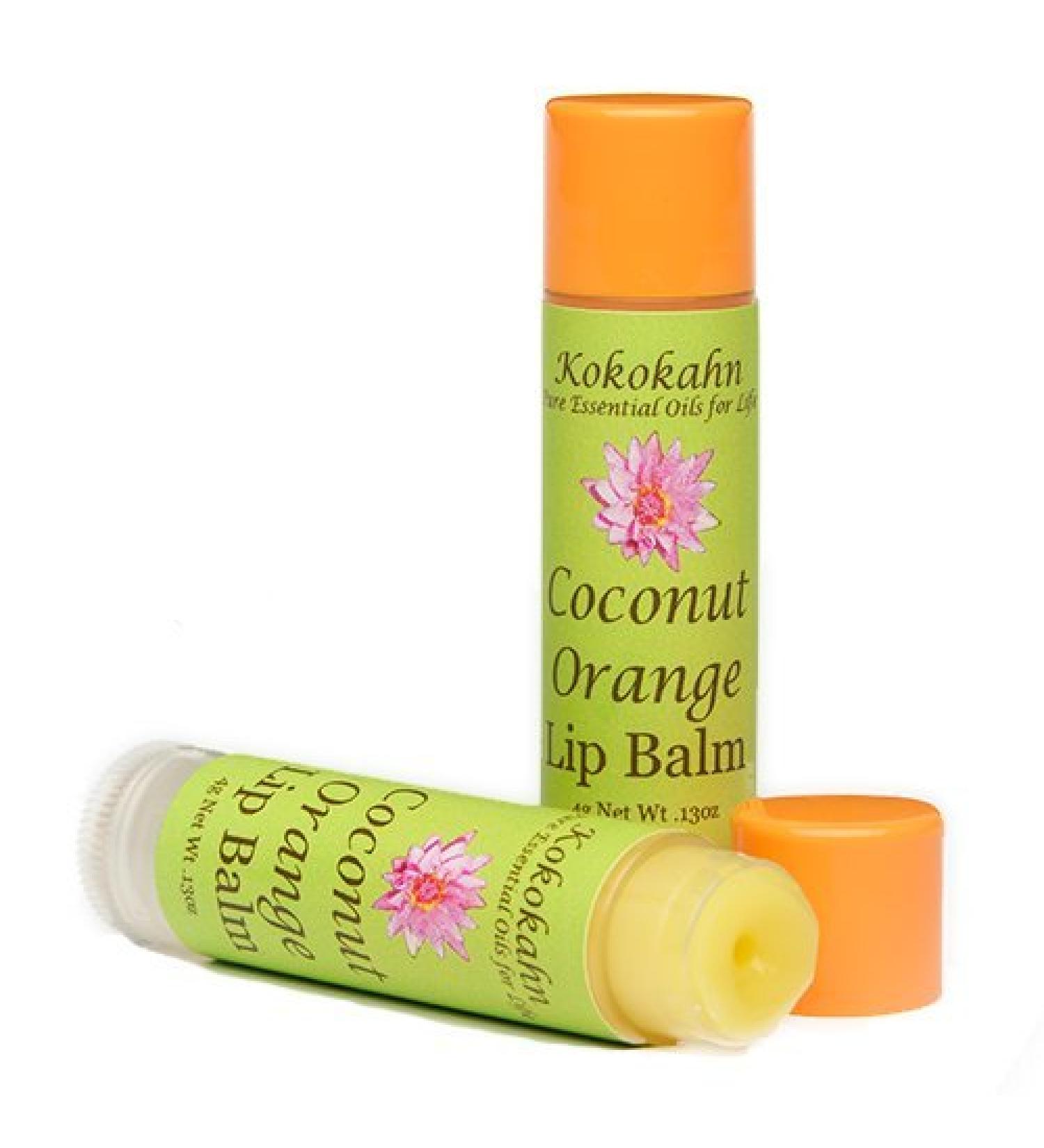 Coconut Orange Lip Balm with Coconut Oil and Orange Essential Oil