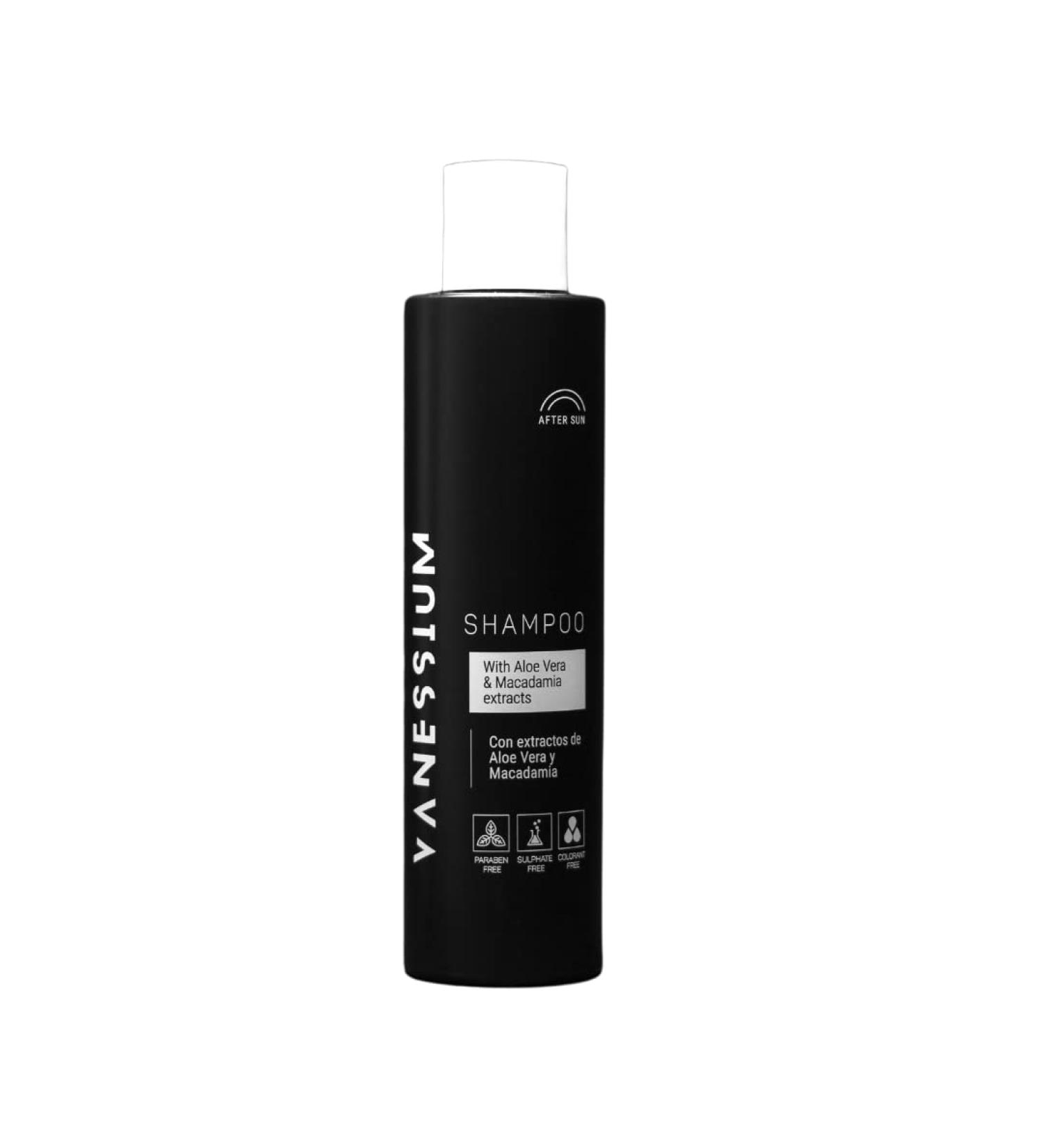 Vanessium - After Sun Shampoo | Aloe Vera and Macadamia Extracts | Free of Sulfates Parabens and Dyes | 200 ml - Buy Online on GoSupps.com