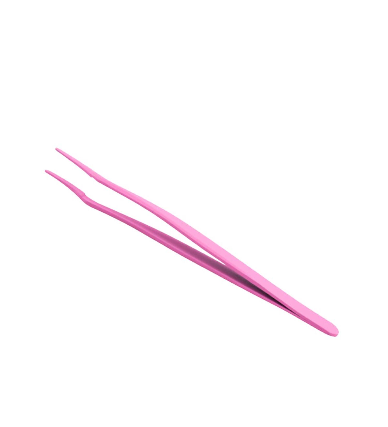 Housoutil Lash Tweezers Stainless Steel Tweezers Eyelashes Dedicated Clips Tweezers for Makeup Pink Makeup Tools Fake Eyelashes 14.5*2.8*1.2cm Pink - Buy Online on GoSupps.com