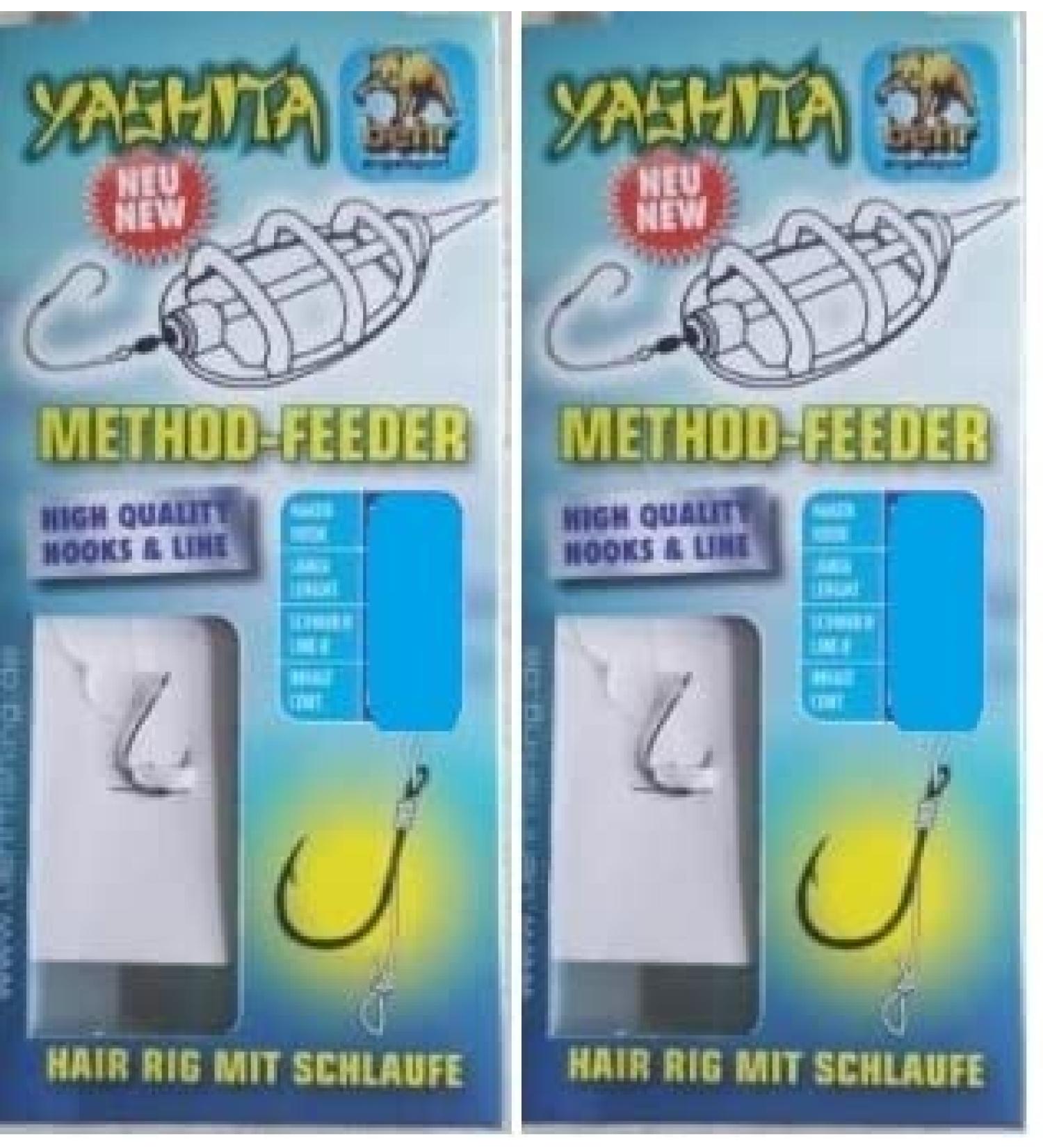 Set: 2 packs (12 pieces) Method feeder - front compartment/elastic Bait hair hair loop mono monofil braided rig from Behr hook size after choosing carp hook size 10 with loop