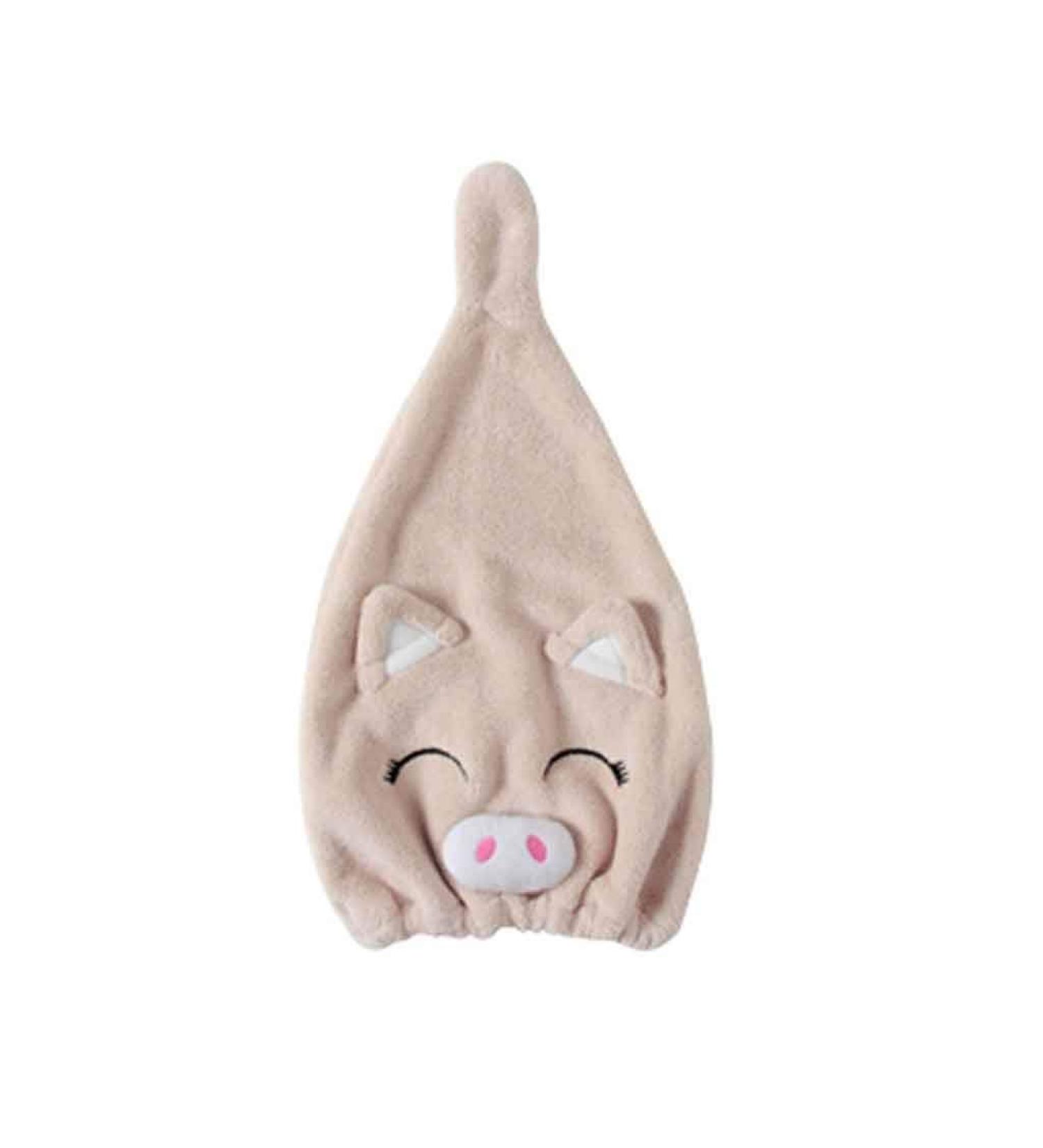 Cute Cartoon Pig Hair Turban Cap | Quick-Dry Microfiber Shower Bonnet for Girls | JoJo's Bizarre Adventure Black Edition - Buy Online on GoSupps.com