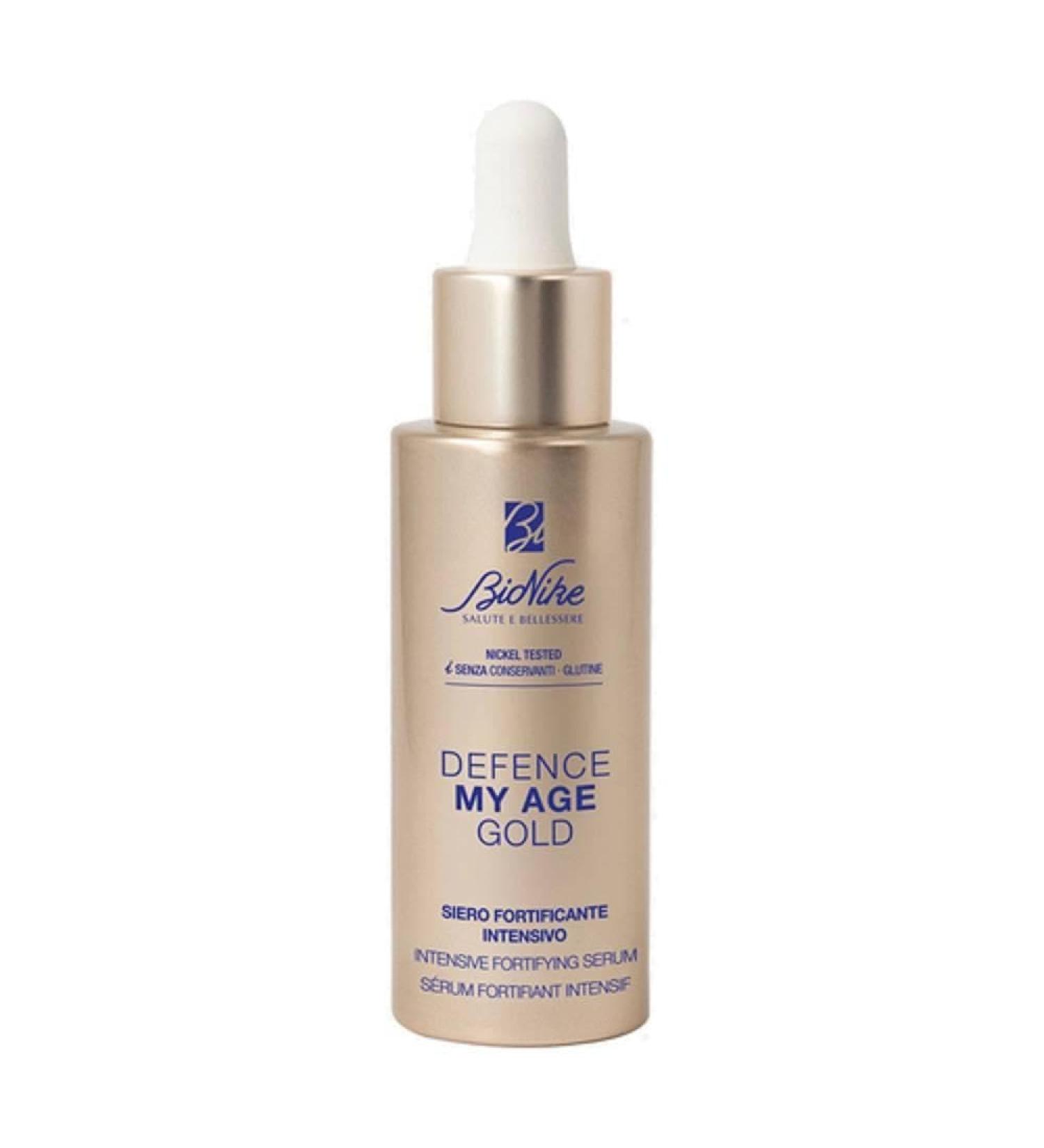 BioNike Defence My Age Gold S rum fortifiant intensif avec 5 % de niacinamide am liore le teint de la peau et la fermet de la peau 30 ml