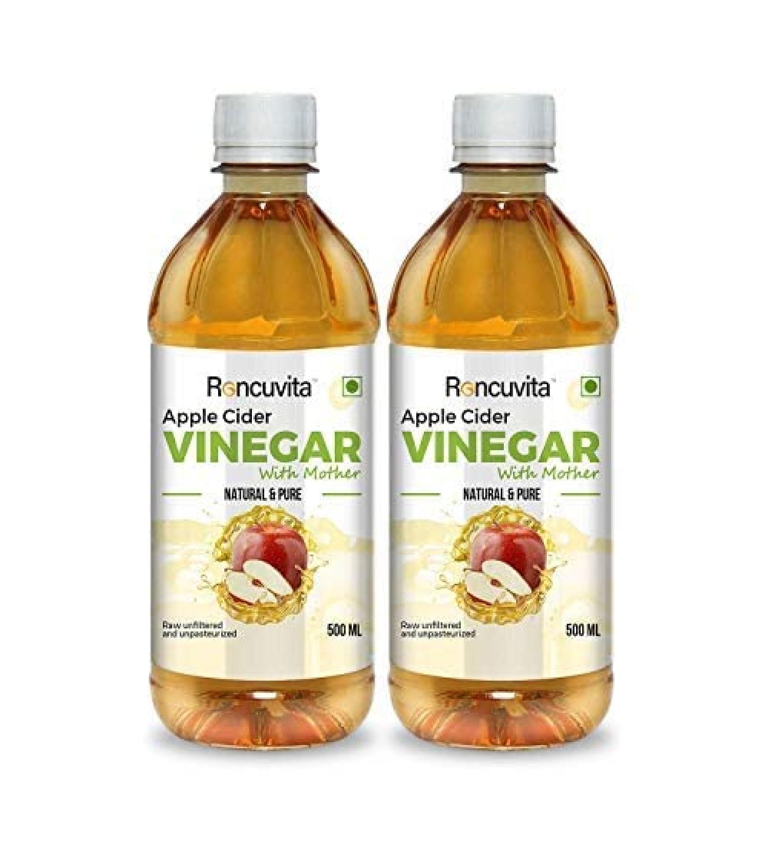PUB RONCUVITA Body Detox Apple Cider Vinegar for Men and Women with"The Mother" Improves Digestion and Skin Health 500 ML Set of 2 - Buy Online on GoSupps.com