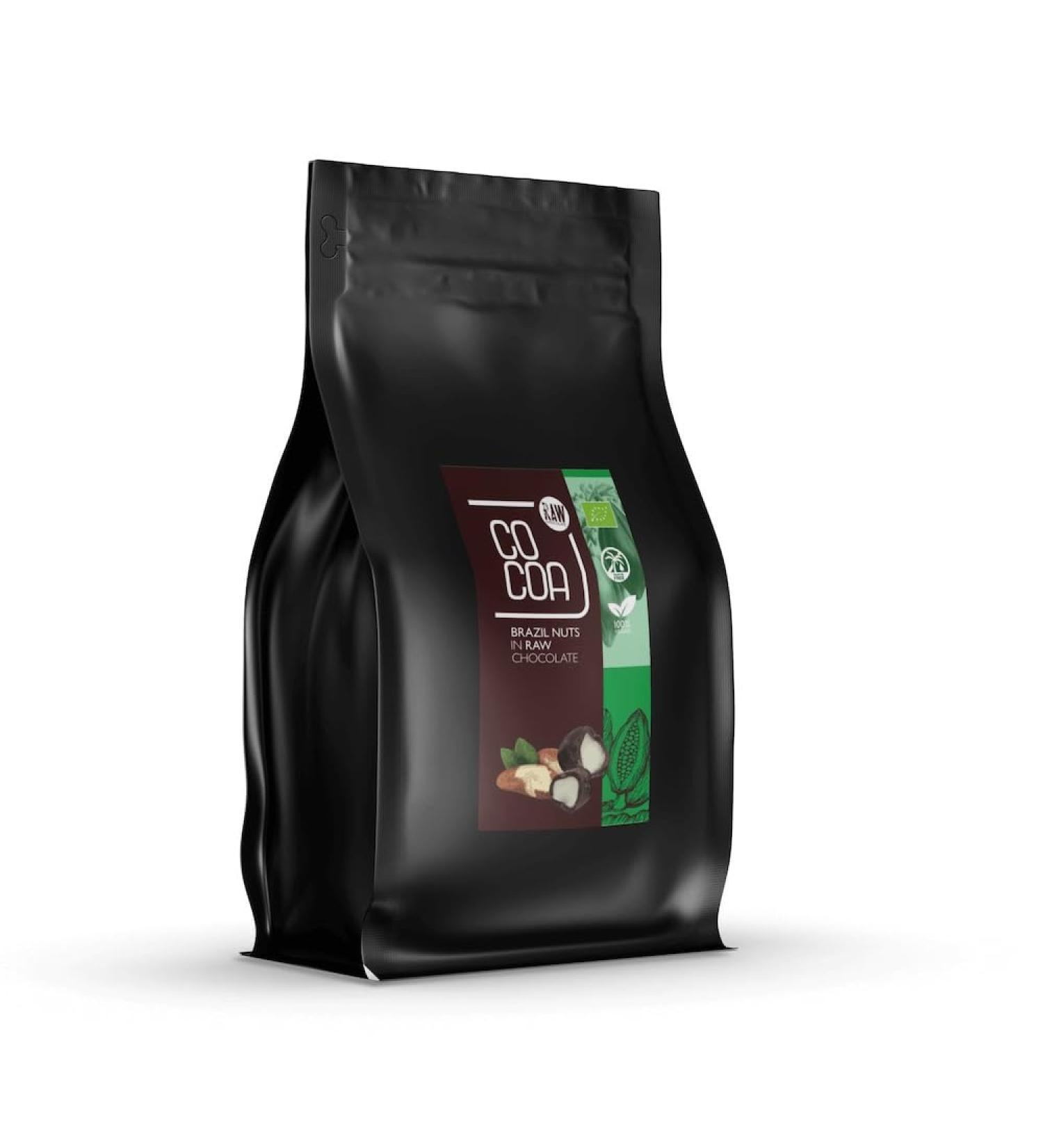 Co coa Organic 70% Dark Chocolate-Coated Brazil Nuts 200g Raw vegan chocolate no refined sugar Lactose-free natural ingredients Healthy omega-6 fats