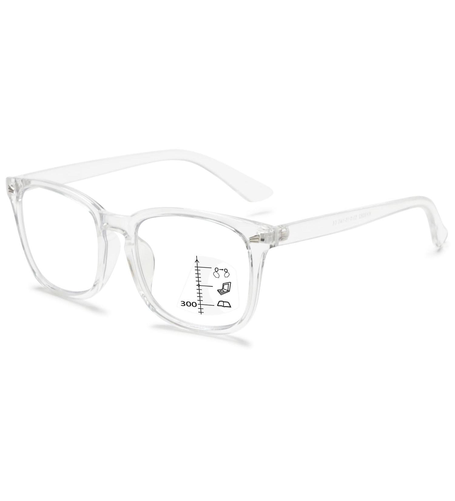 Vevesmundo Blue Light Filter Multifocal Reading Glasses for Men & Women - Progressive Visual Aid +1.0 to +4.0 - Transparent Lens - Buy Online on GoSupps.com