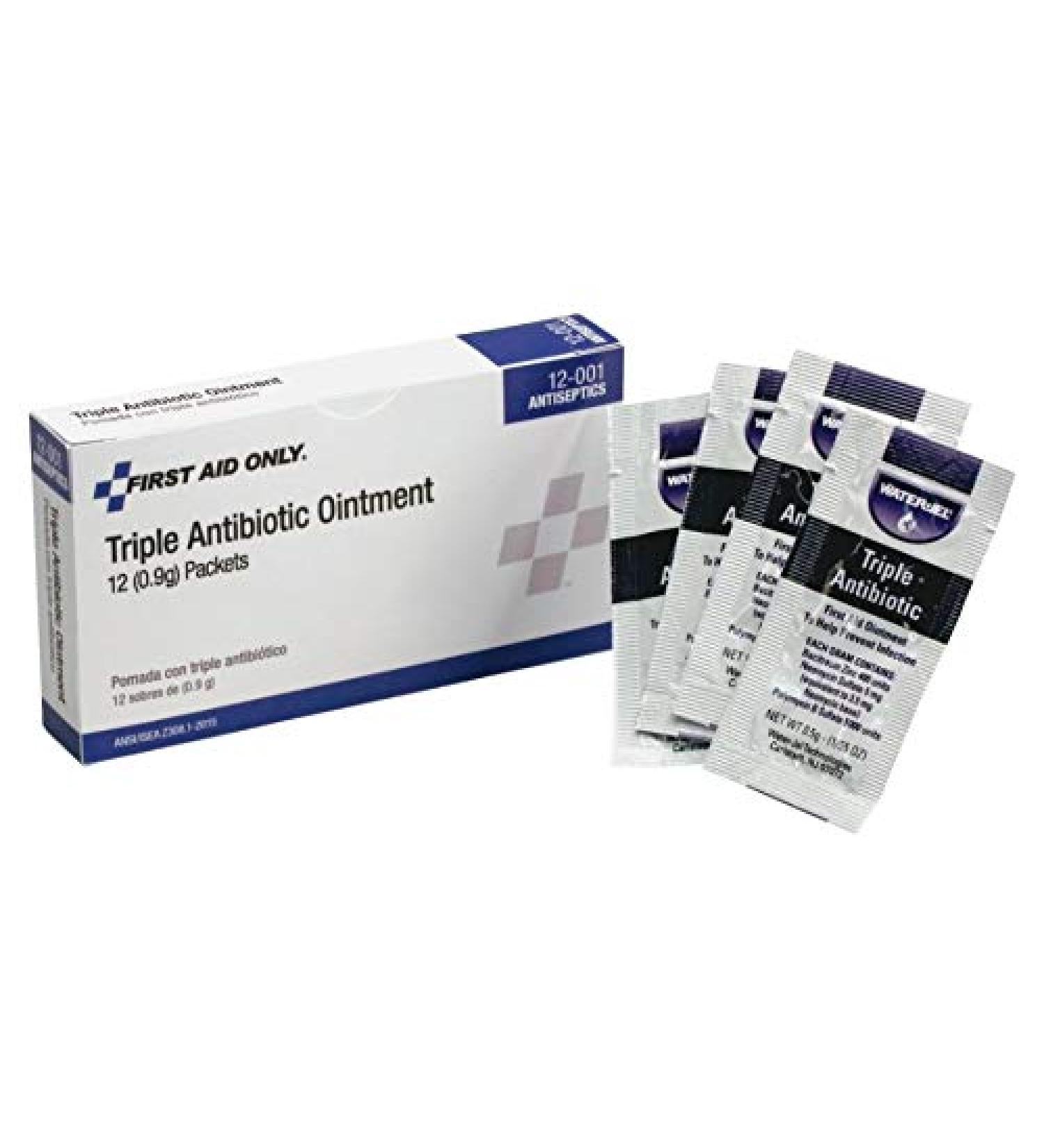 First Aid Only Triple Antibiotic Ointment Packet - Box of 12 - Buy Online on GoSupps.com
