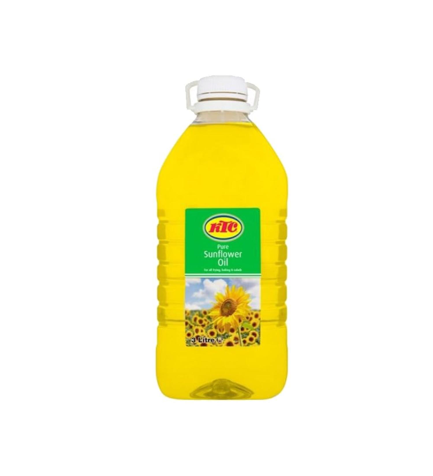 KTC Sunflower Oil | 3L | Cooking Oil | Sunflower Seed Oil | Deep or Shallow Frying Oil | For Nutritious Diet |Vegan | Gluten-Free |Indian Origin (Pack of 1) Sunflower Oil 3L - Pack 1 - Buy Online on GoSupps.com