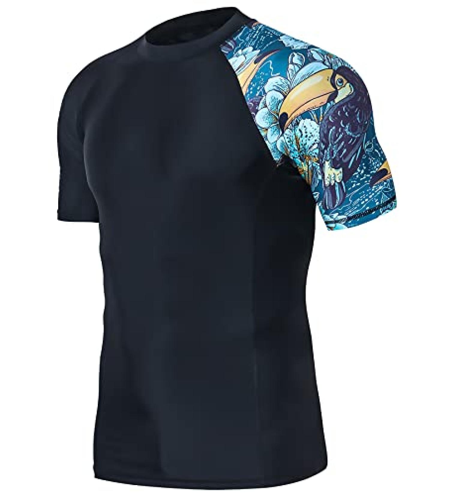 HUGE SPORTS Men's Splice Rash Guard UPF 50+ Short Sleeve - Heytoucan XX-Large - Buy Online on GoSupps.com