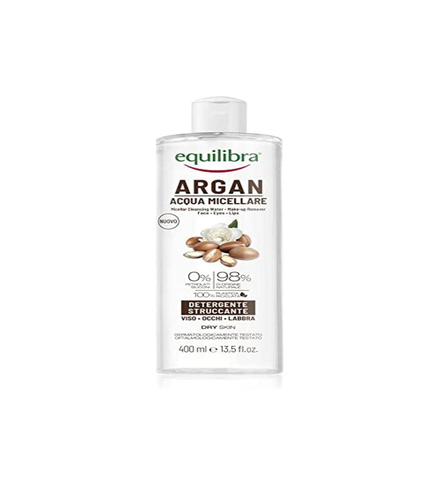 Equilibra Viso Argan Micellar Water Delication and Eyes Based on Hyaluronic Acid and Plant Surfactants - Cleansing and Structure with Gentle Structure 400 ml