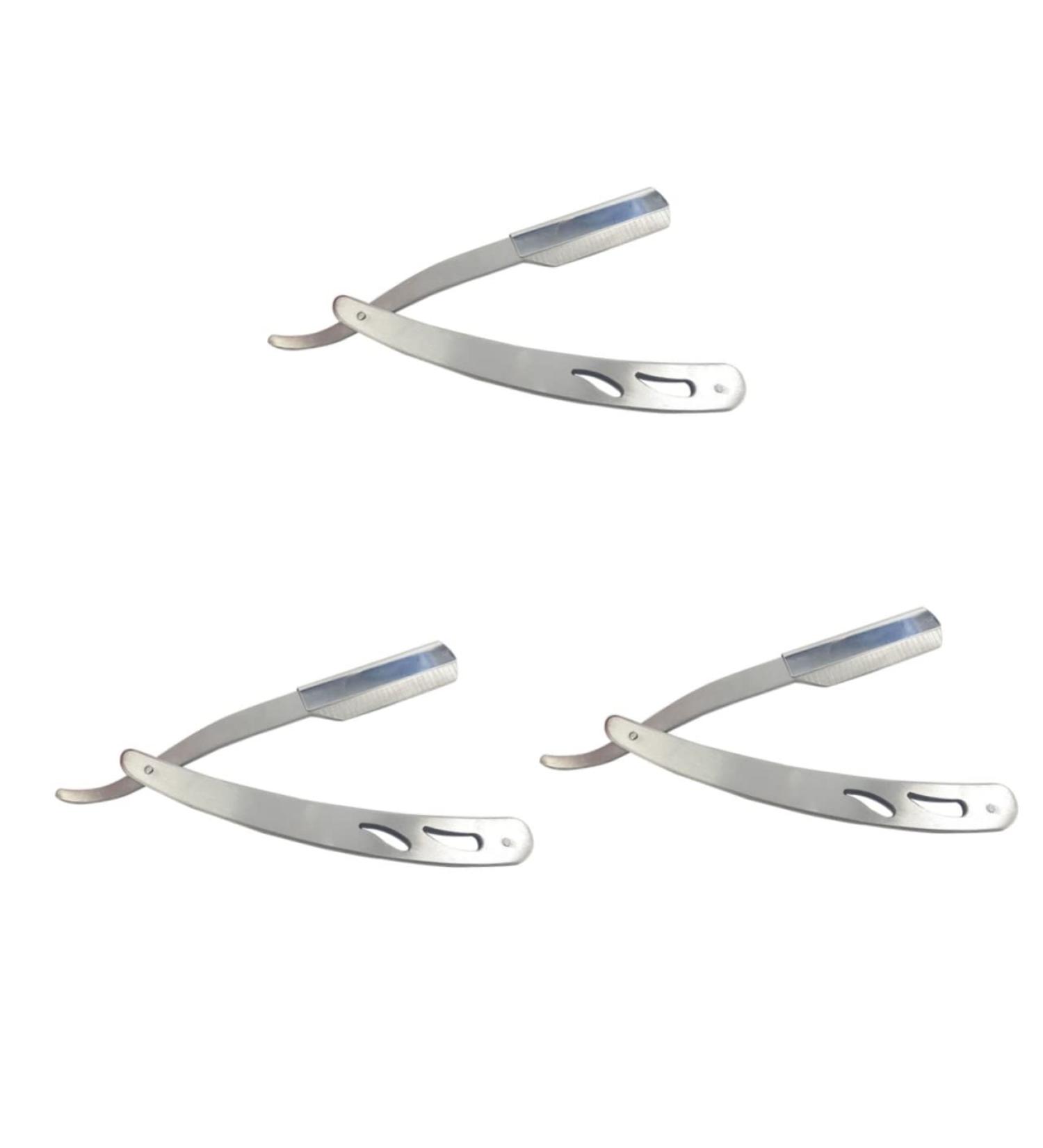 FOMIYES 3pcs Manual Razor Set for Men - Stainless Steel Blades & Ergonomic Rubber Handle - Premium Shaving Kit - Buy Online on GoSupps.com