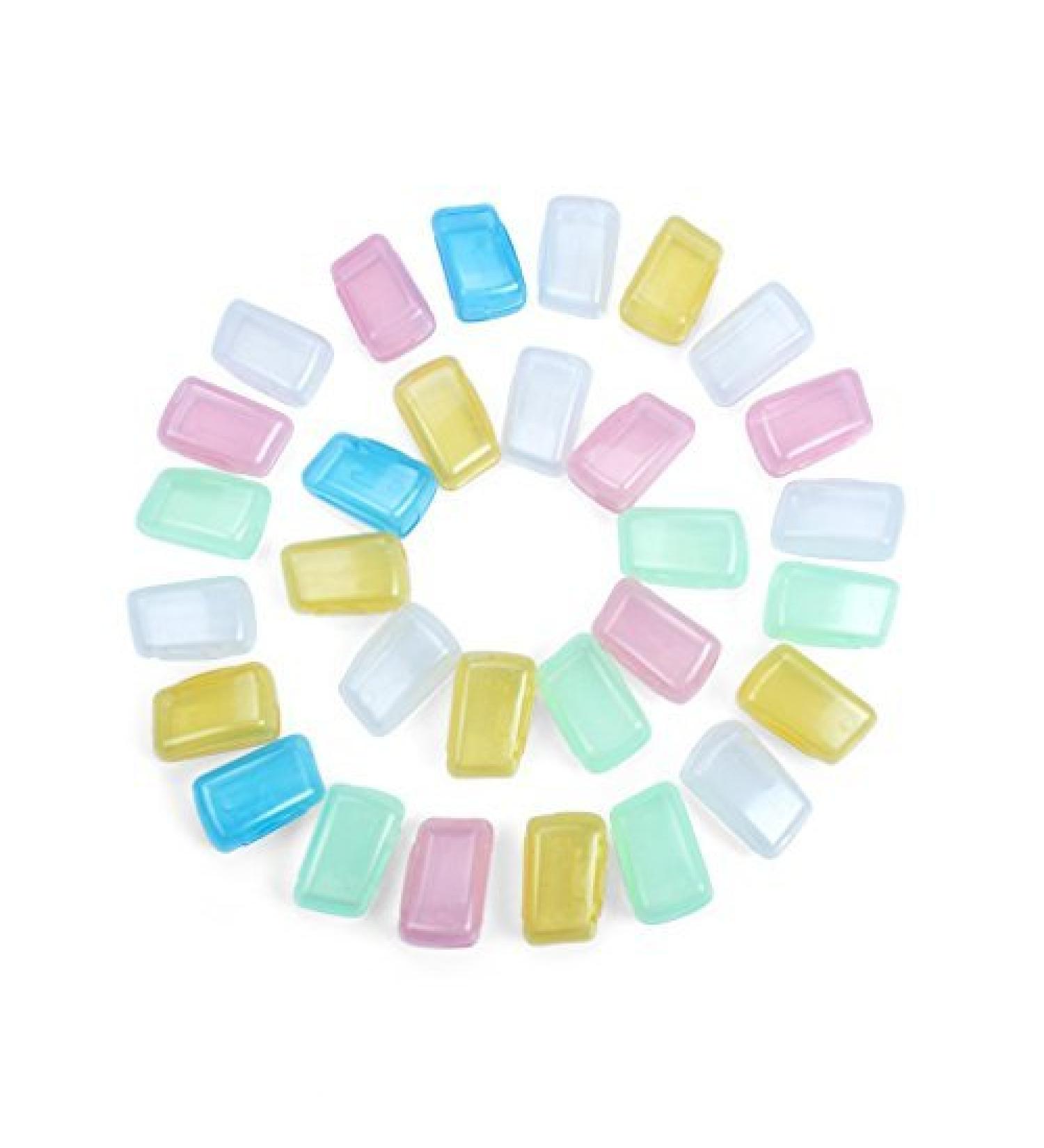 Strongest 30 pack toothbrush head cover portable hygiene antibacterial brush protective cap mixed colored 30 pieces of toothbrush caps