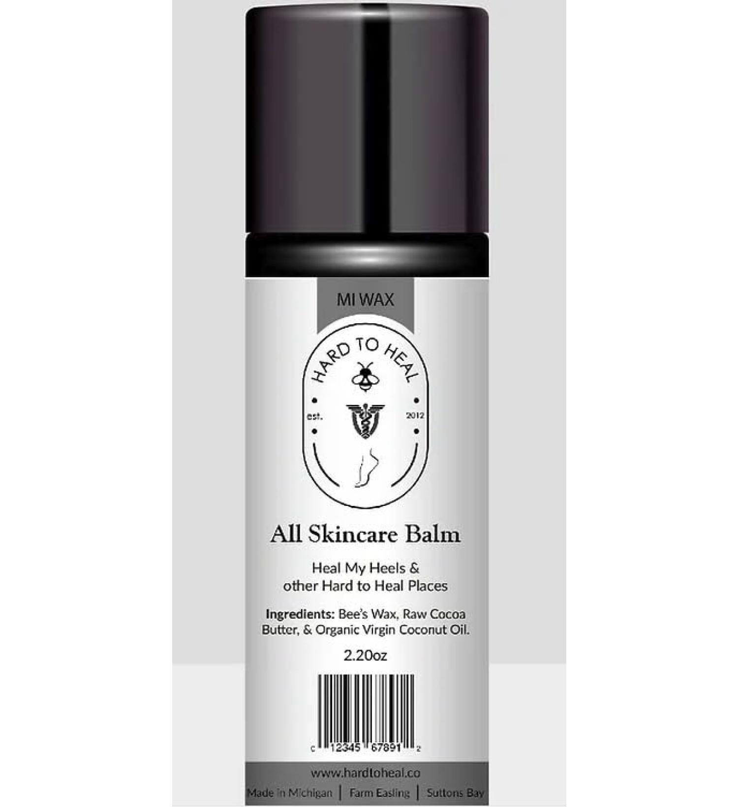 Hard to Heal All Skincare Balm Natural Healing Balm with Beeswax and Cocoa Butter 2.2 oz || Michigan Bees Wax | Lighter | Softer | Oily