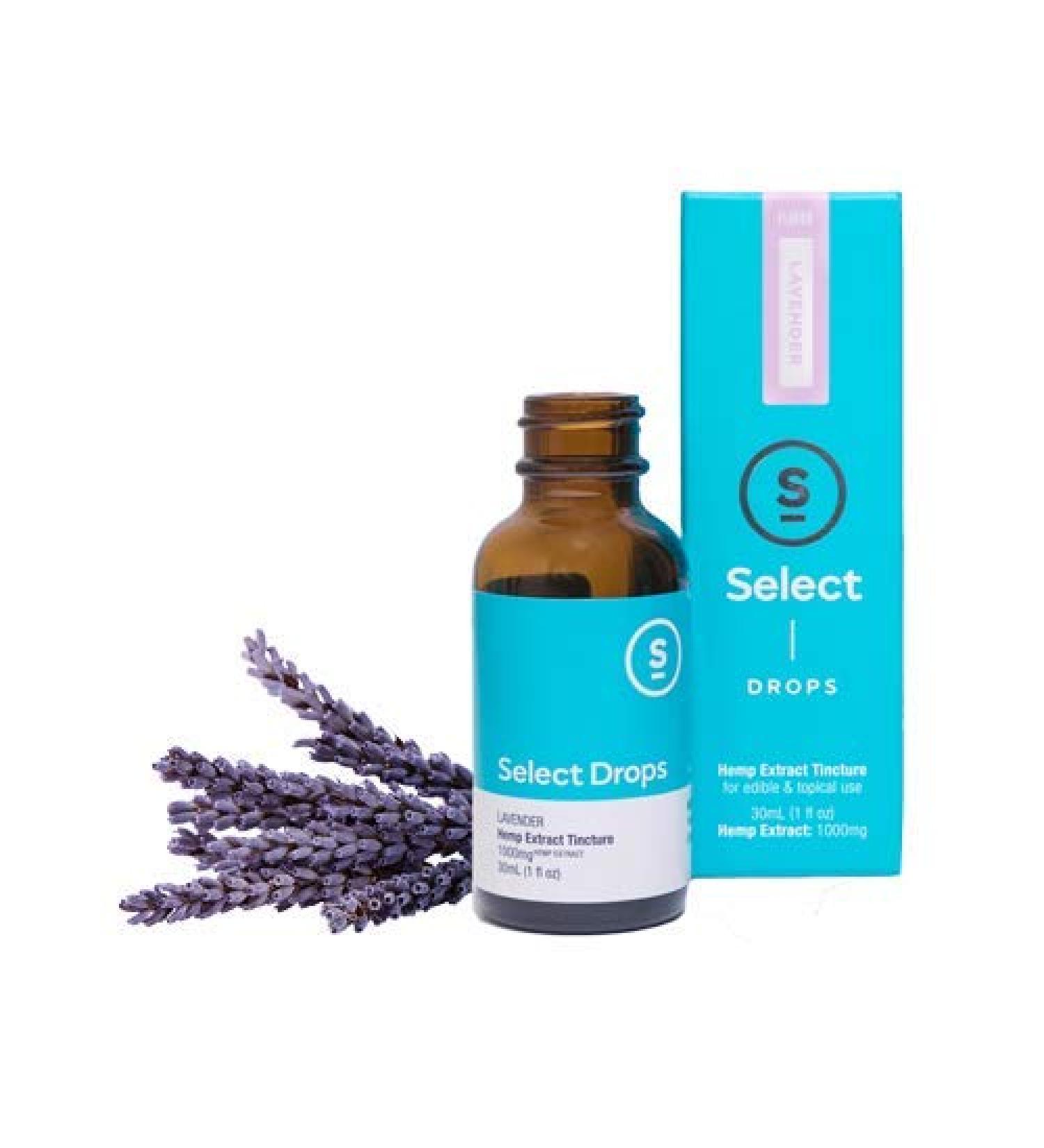Select Hemp Lavender Drops - Pure Hemp Extract - 30mL 1000mg Hemp Oil