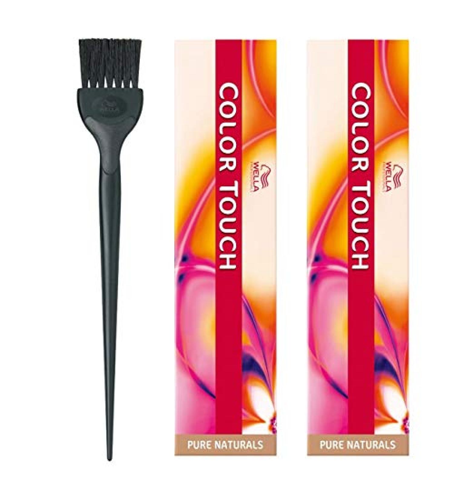WELLA Wella Color Touch Pure Naturals 4/0 Set of 2 Colour Brushes Medium Brown 60 ml
