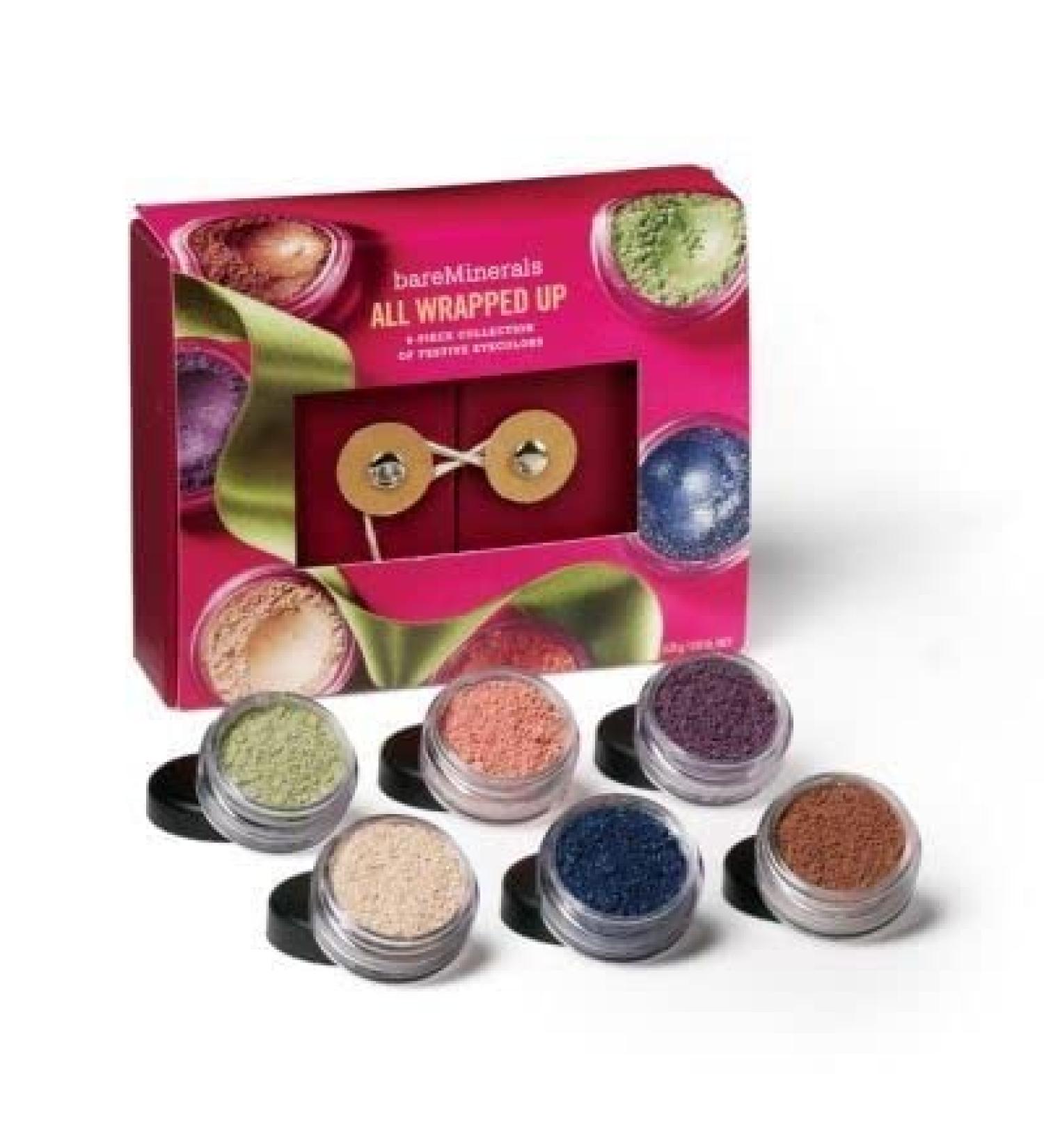 loose mineral ALL WRAPPED UP 6-Piece Eyecolors Eye Shadow Kit Garland Mistletoe Tinsel Bauble Gift Present