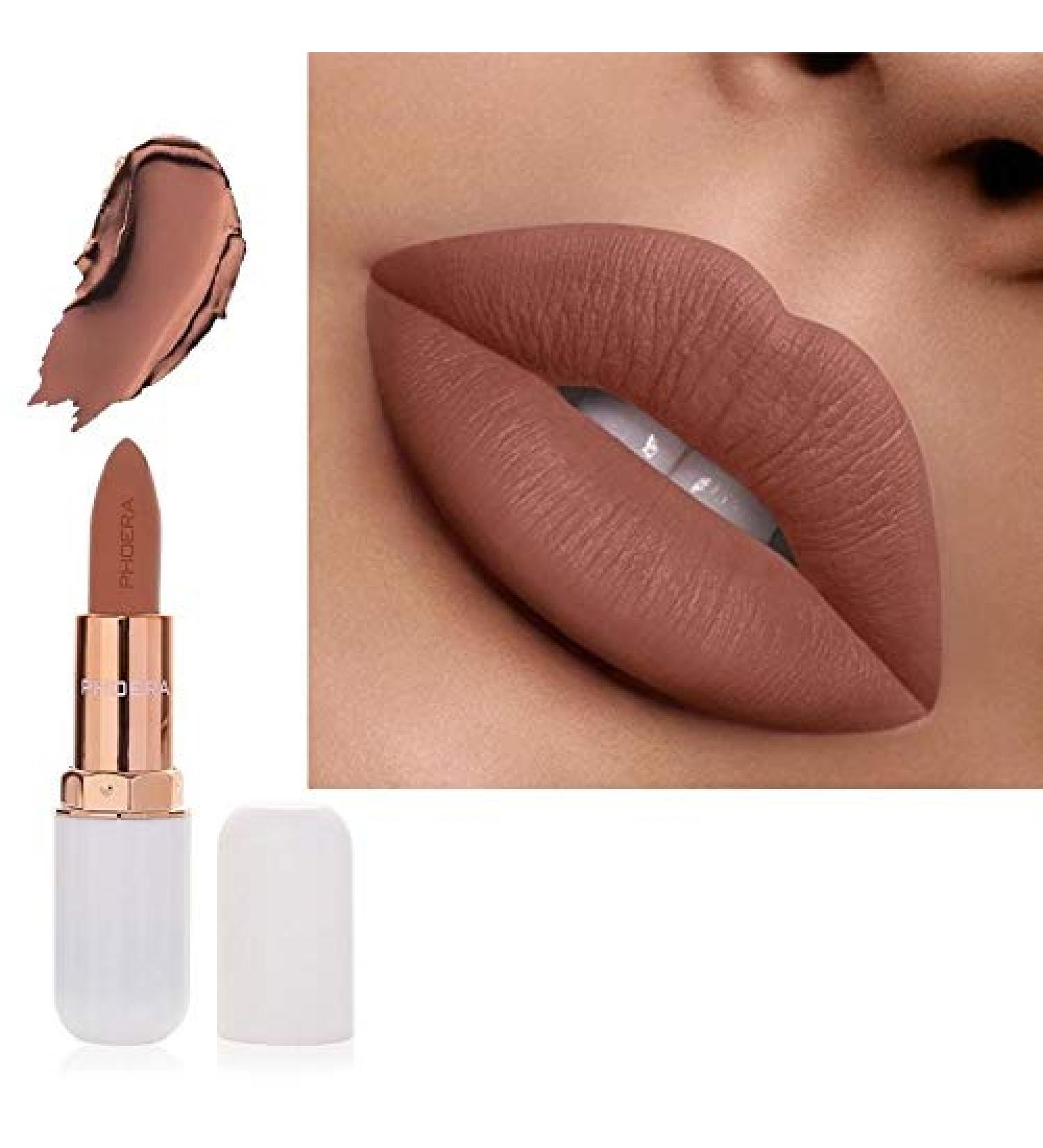 AQUAPURITY PHOERA Absolute Velvet Matte Lipstick - Long Lasting, Waterproof & Pigmented Makeup (102 Nude) - UK - Buy Online on GoSupps.com