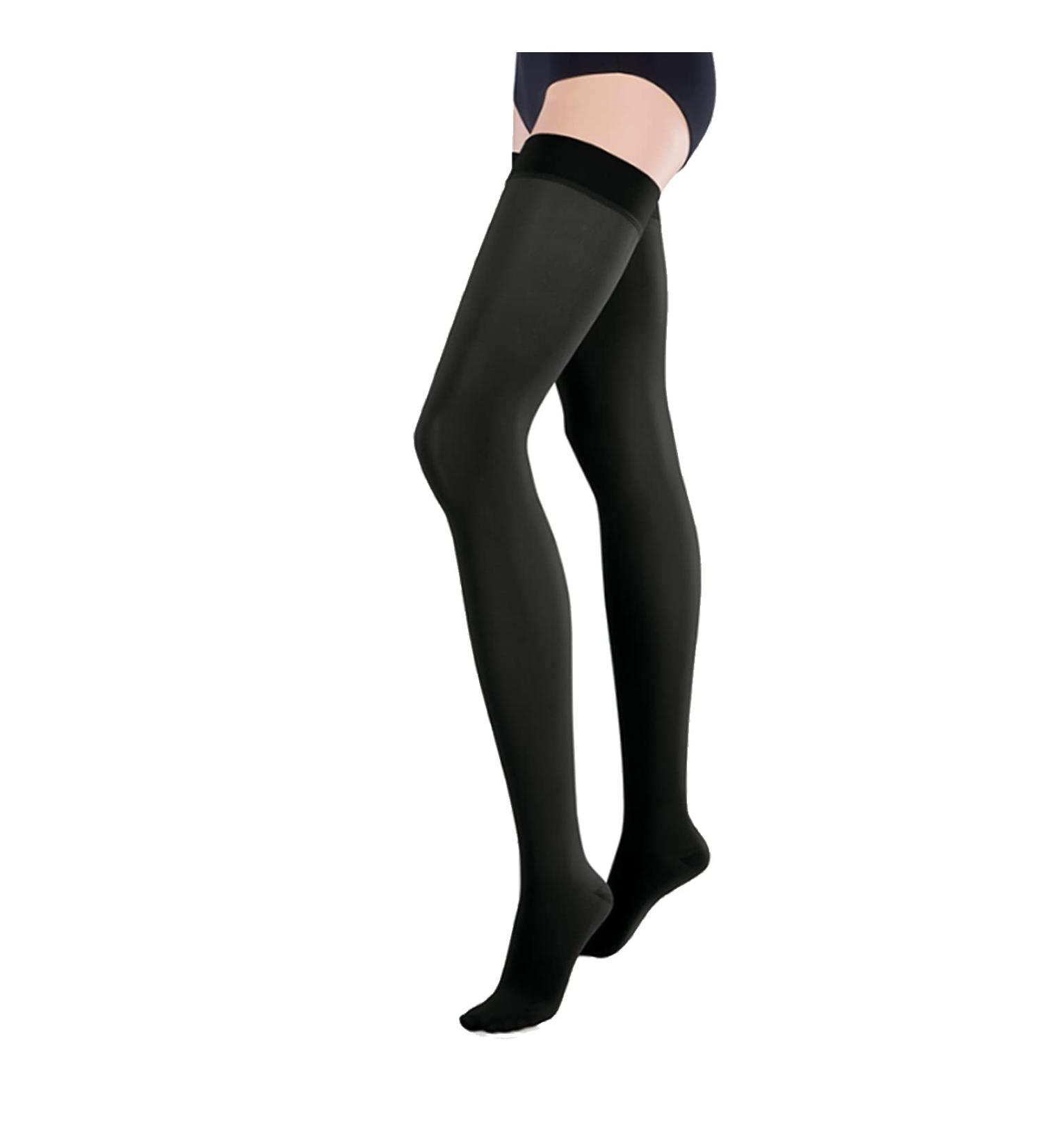 Buy Compression Socks 18-21 mmHg - Anti-Fatigue Thigh High Stockings for Swelling Relief | Soft Breathable Durable | XL Black - Buy Online on GoSupps.com