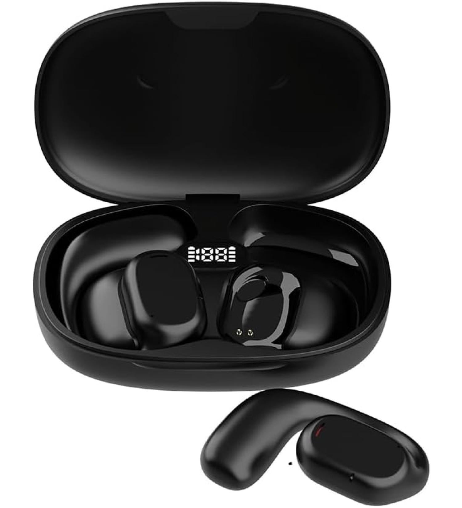 Wireless Earbuds with Ear Hook HiFi Stereo Sound Noise Reduction Long Battery Life Free Calls - Black - Buy Online on GoSupps.com