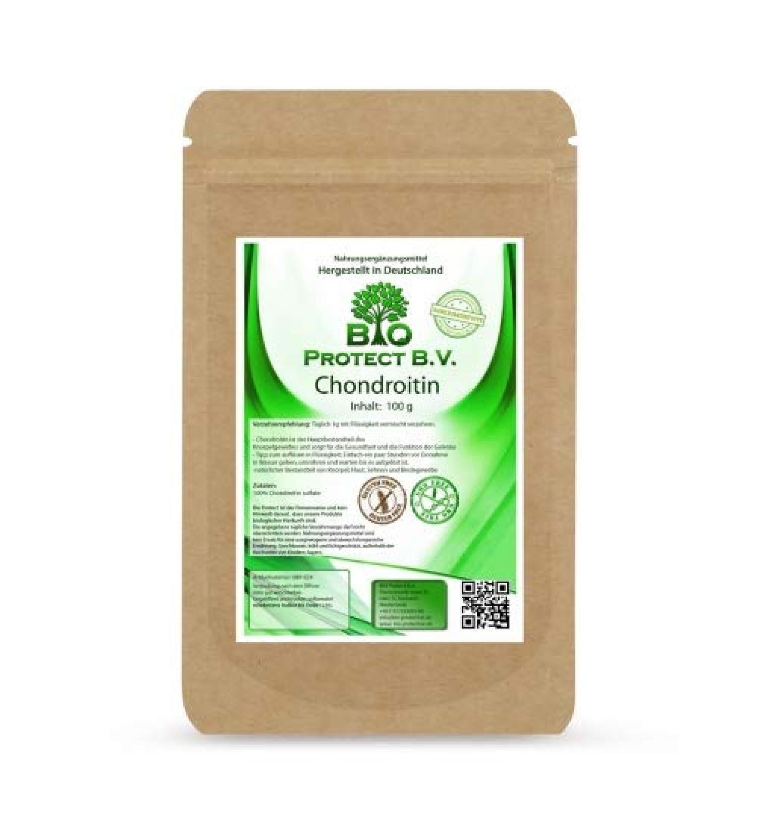 Buy Premium 100g Chondroitin Powder | 100% Pure No Fillers/Additives | Bio Protect BV - International Shipping - Buy Online on GoSupps.com