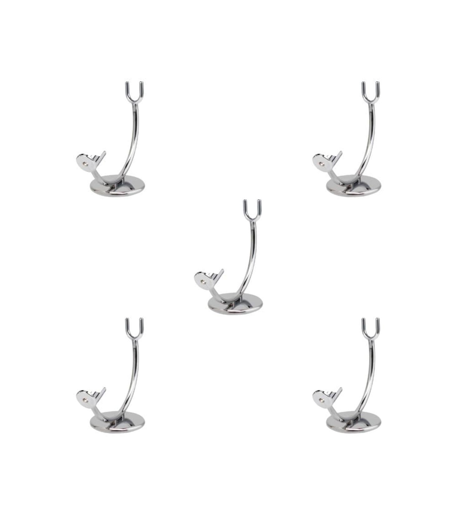 Curved Polished Shaving Stand Set - 5 Piece Argent - Premium Grooming Essentials for Men - Buy Online on GoSupps.com