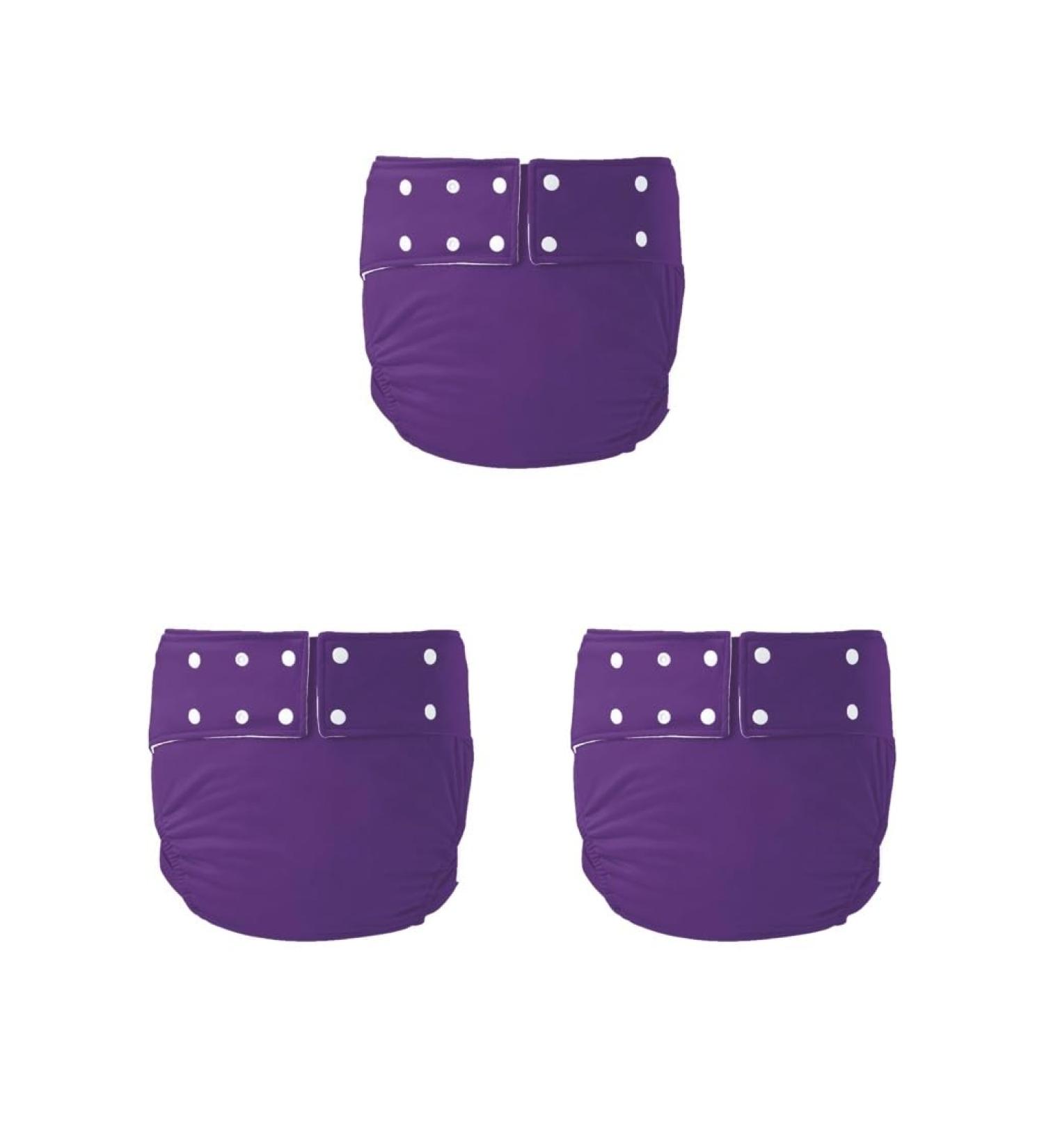 3 Set Reusable Adult Cloth Diapers - Leak-Free Incontinence Protection - Purple 72-92cm - Buy Online on GoSupps.com